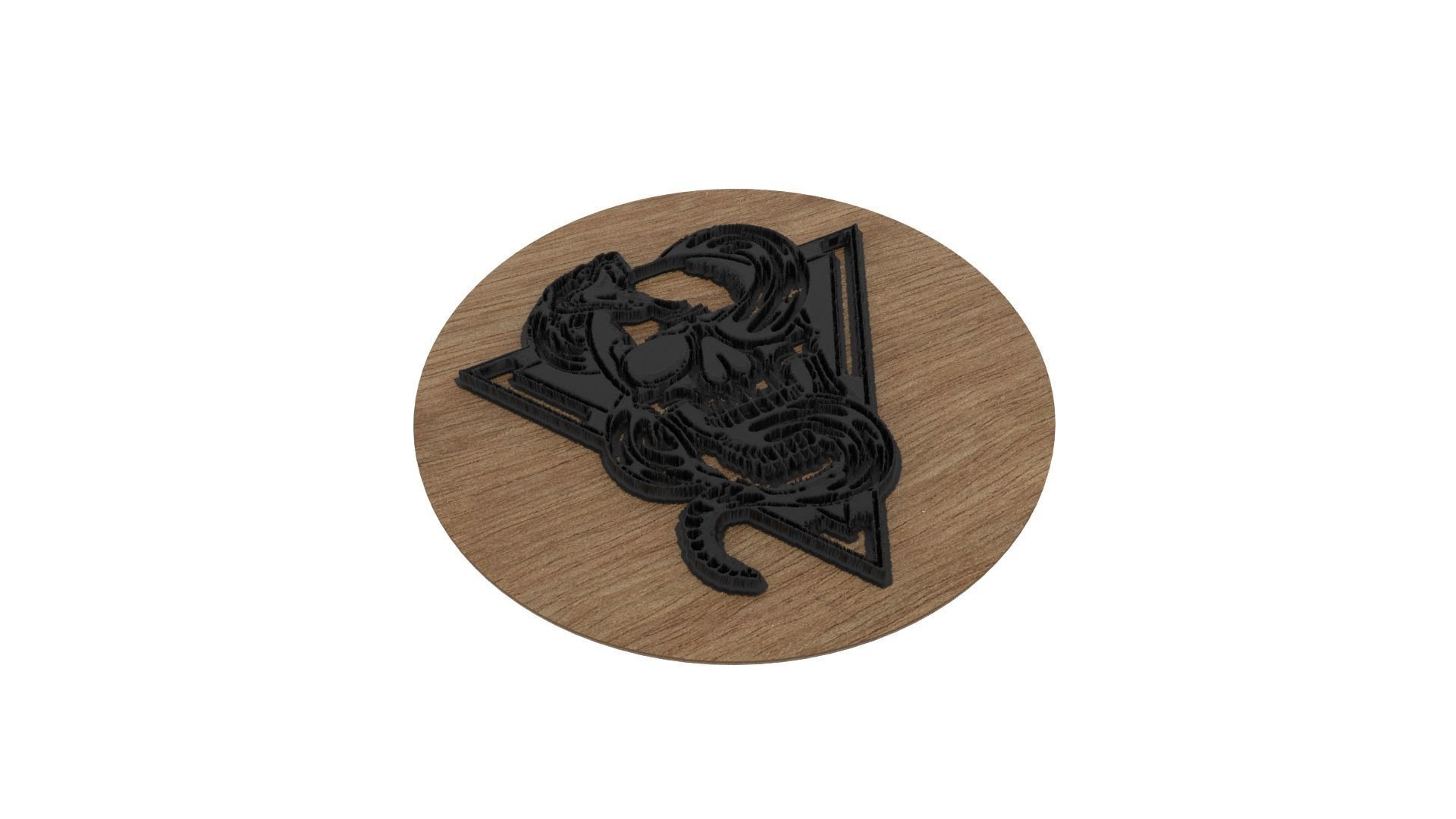 Skull Medallion 3D print model_4