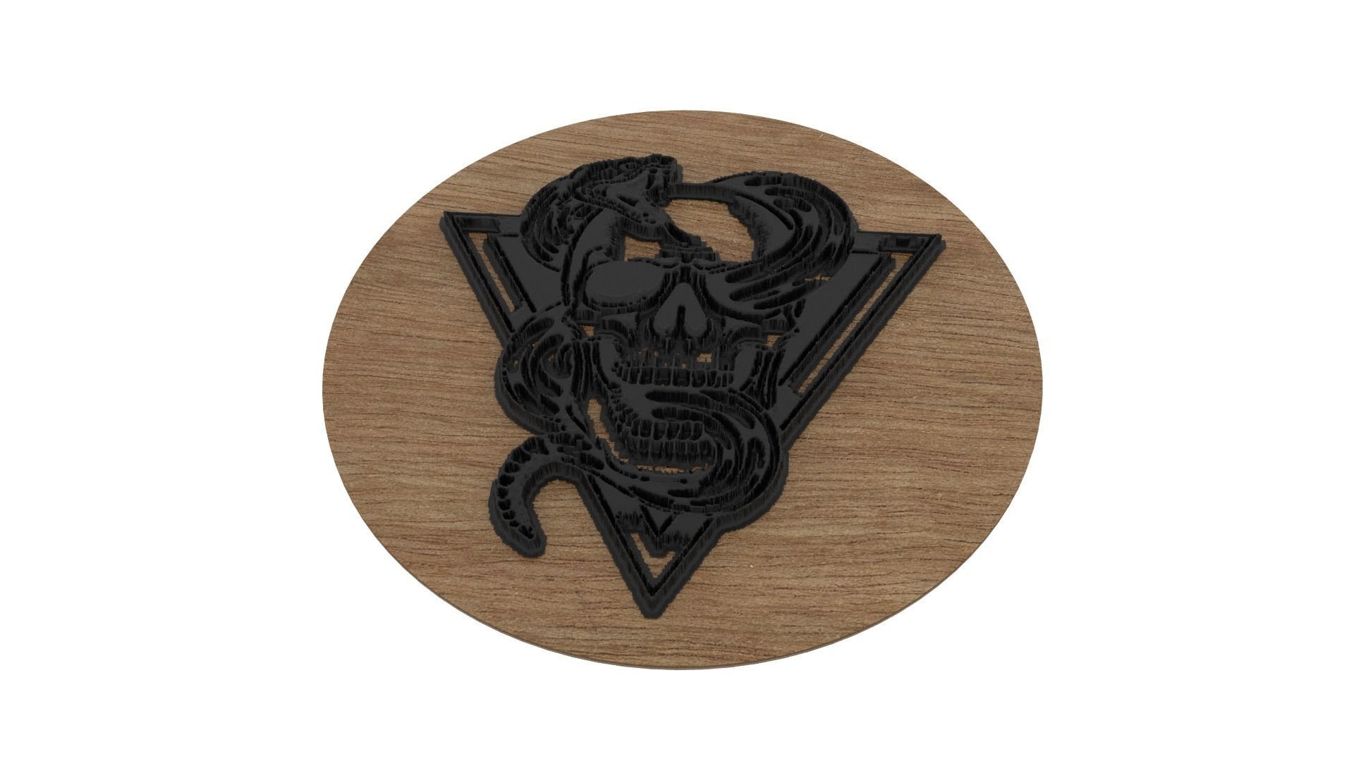 Skull Medallion 3D print model_3
