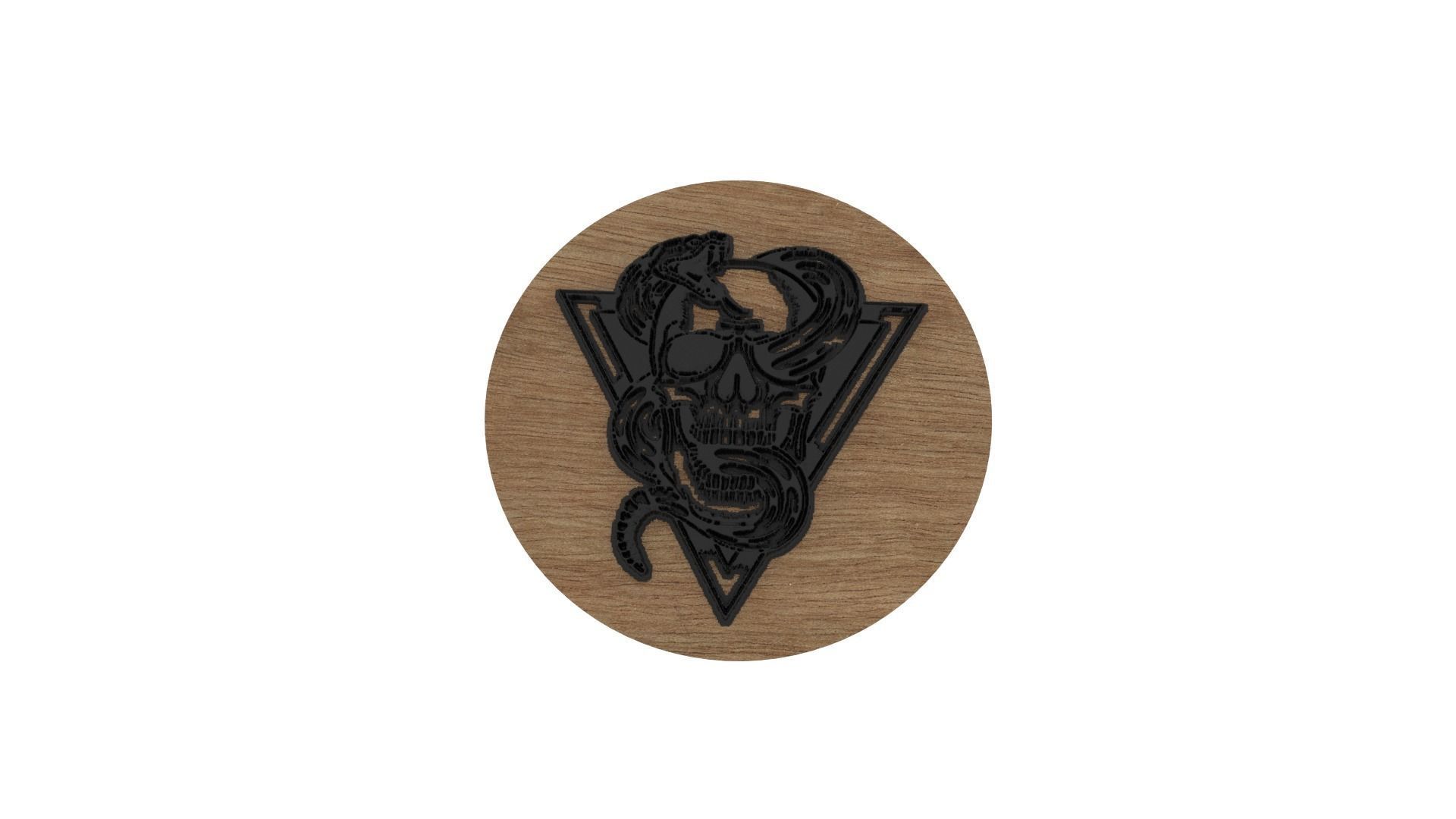 Skull Medallion 3D print model_5