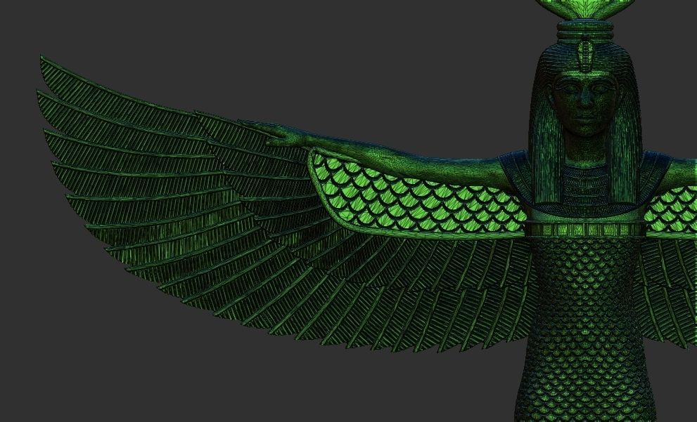 Egyptian Goddess Isis wings 3D Printable model 3D print model_9
