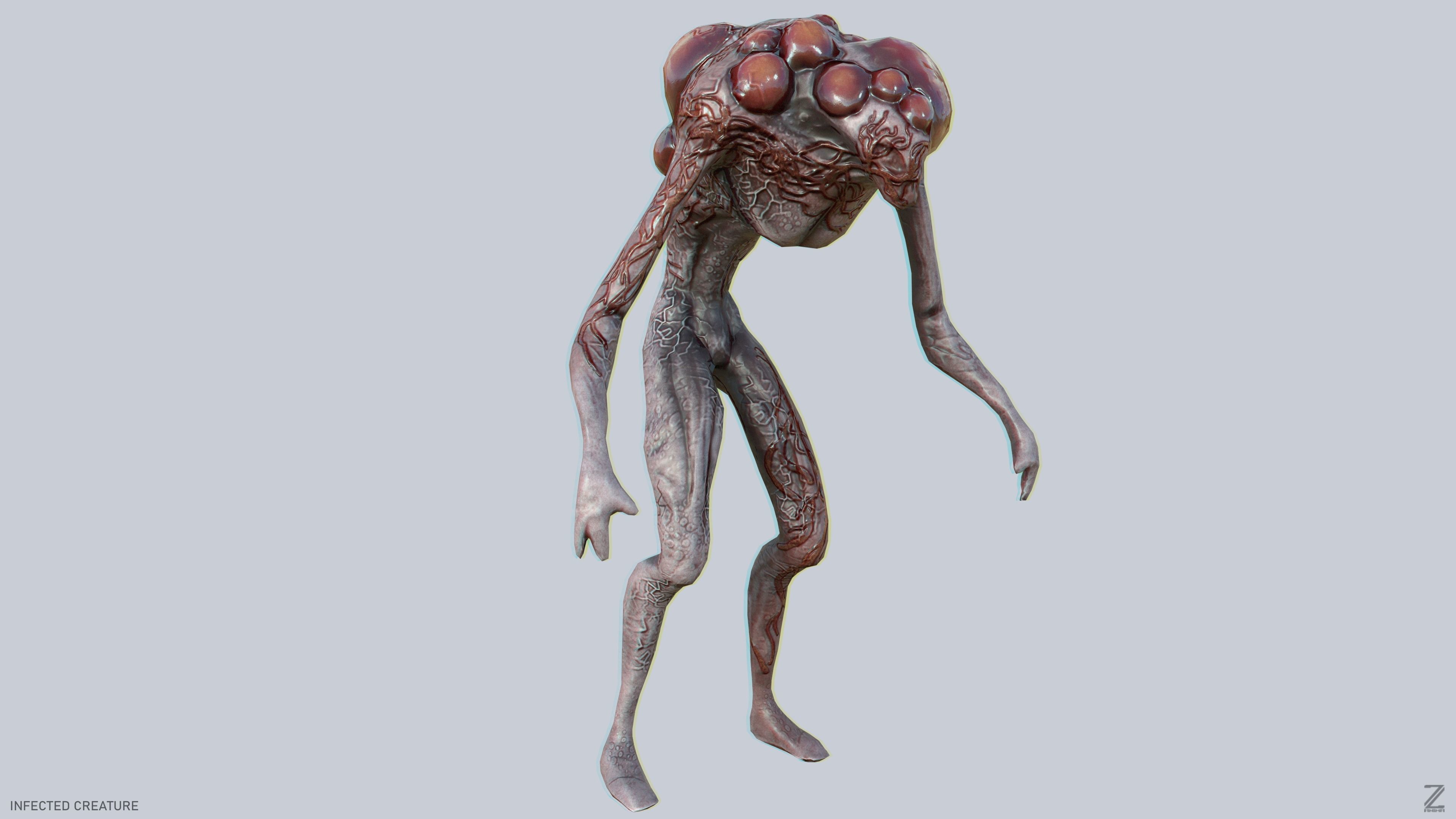 Infected creature Low-poly 3D model_1