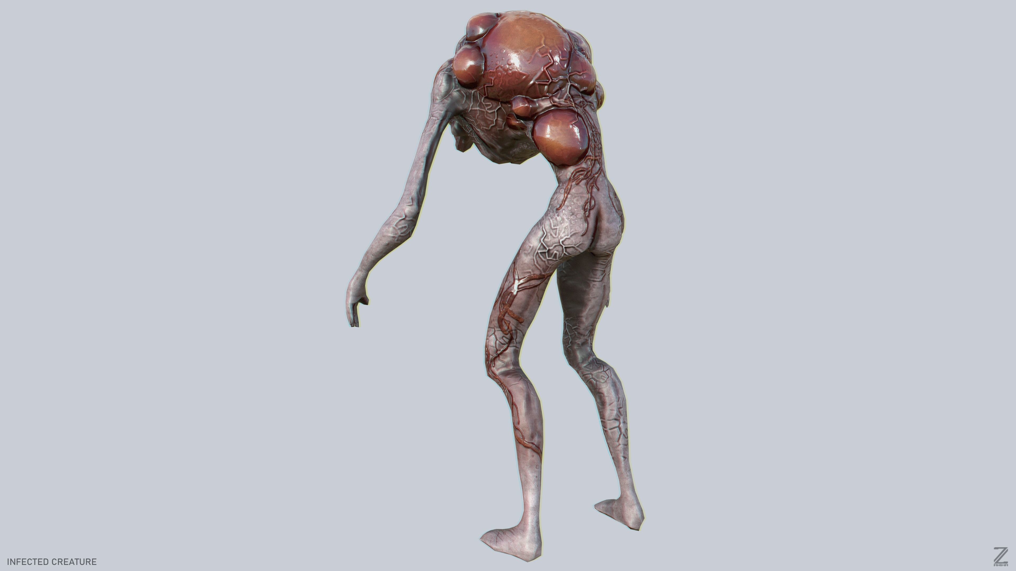 Infected creature Low-poly 3D model_6