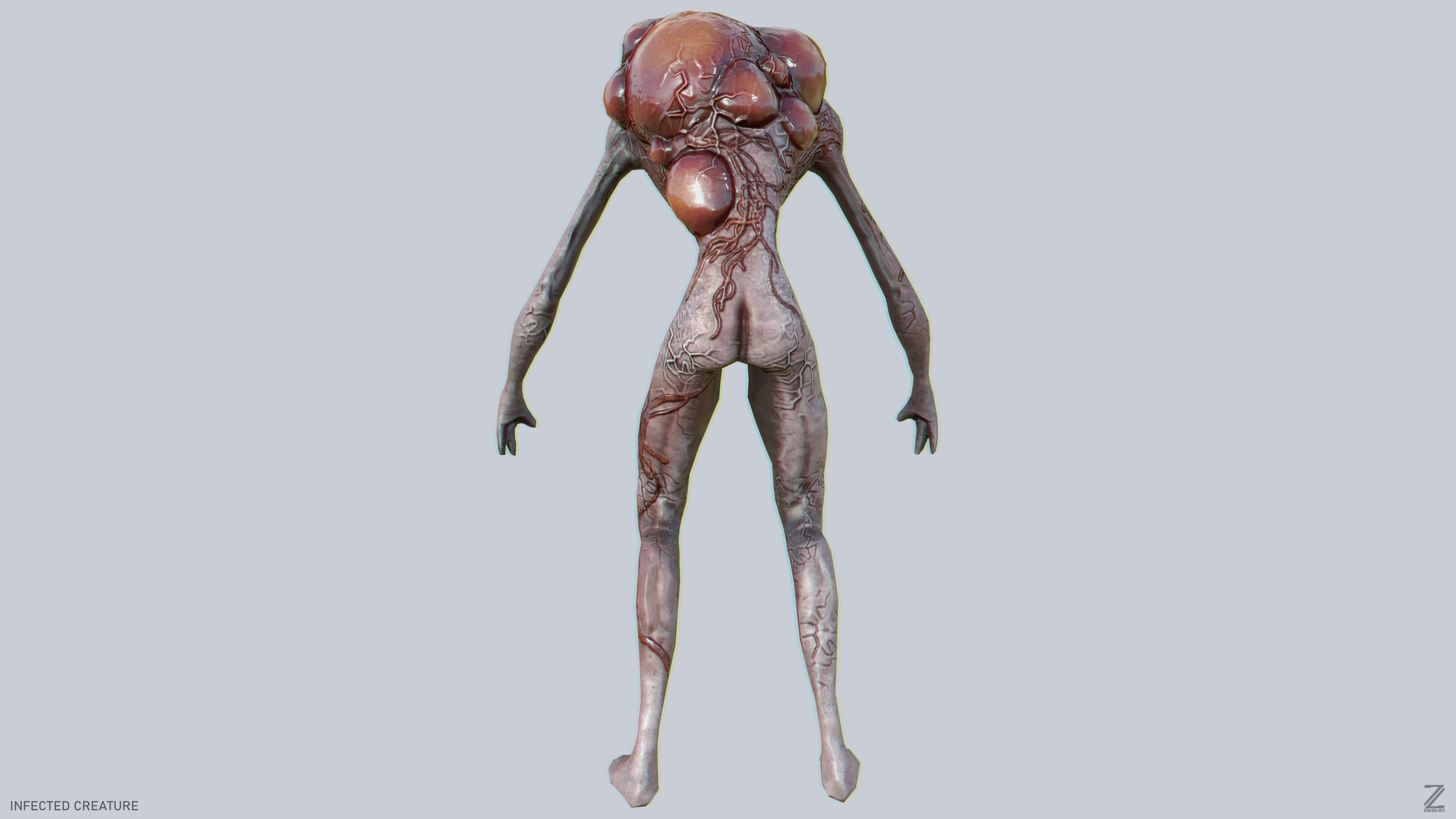 Infected creature Low-poly 3D model_7
