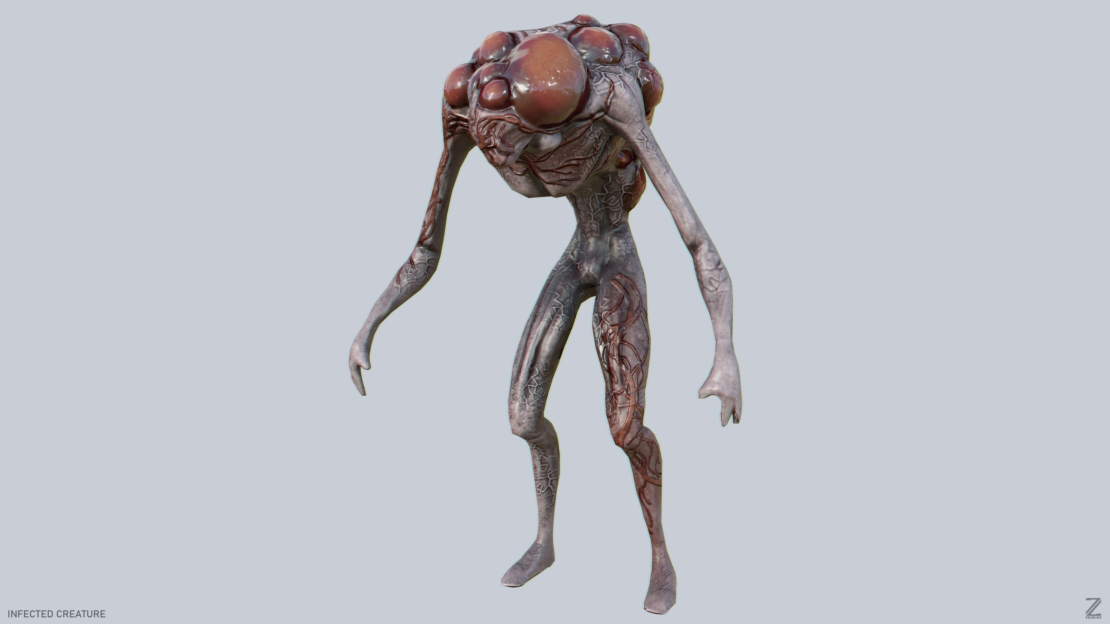 Infected creature Low-poly 3D model_4