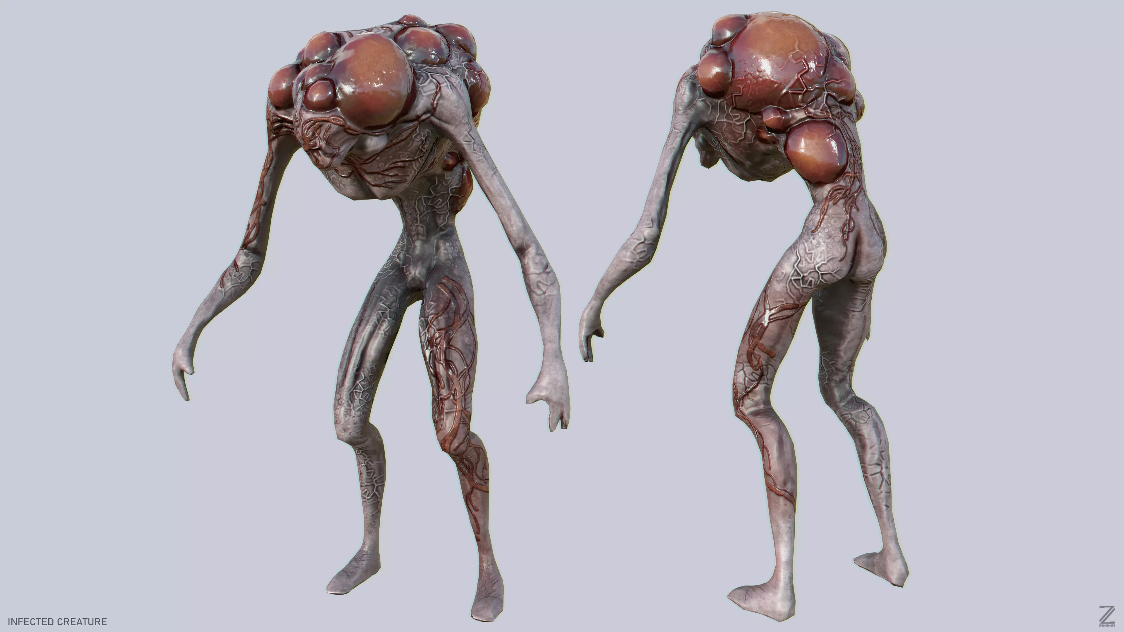 Infected creature Low-poly 3D model_0
