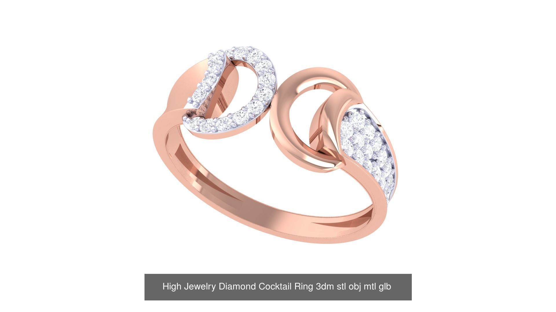 156 High Jewelry Diamond Cocktail Ring 3dm stl obj mtl glb 3D Model Collection_134