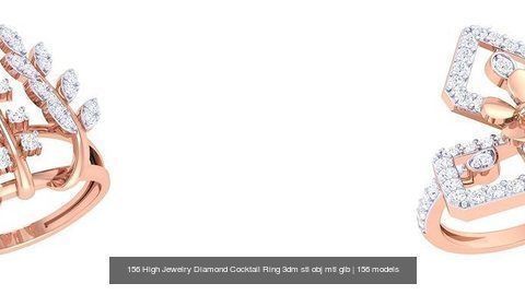 156 High Jewelry Diamond Cocktail Ring 3dm stl obj mtl glb 3D Model Collection_8