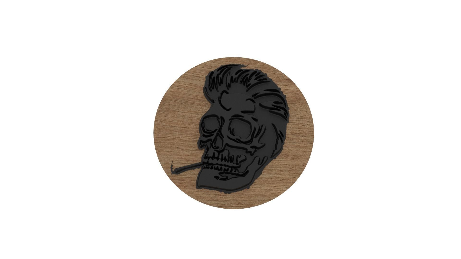 Smokers Skull Medallion 3D print model_5