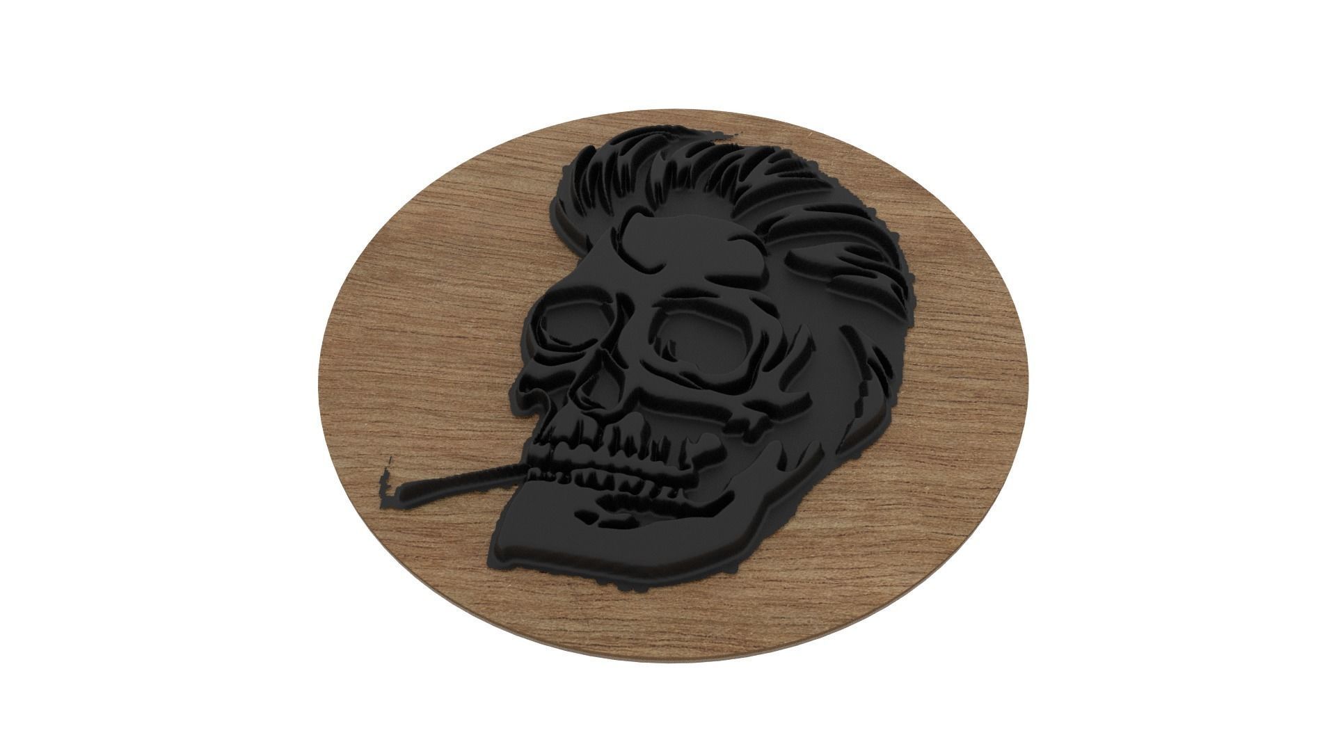 Smokers Skull Medallion 3D print model_3