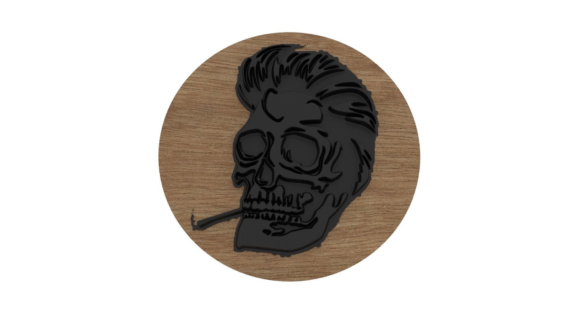 Smokers Skull Medallion 3D print model_1