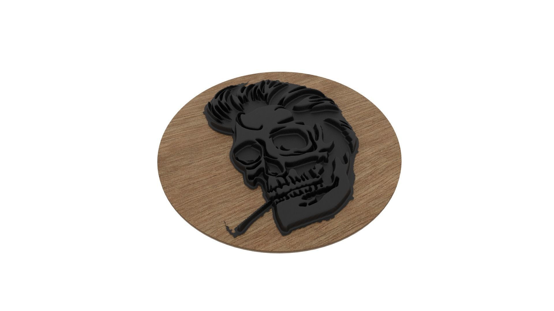 Smokers Skull Medallion 3D print model_4