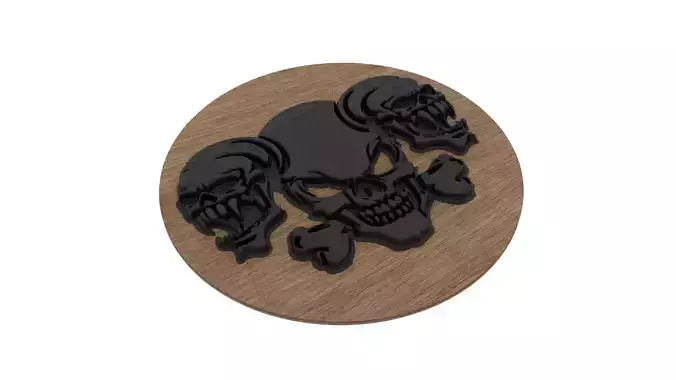  Three Skulls Medallion