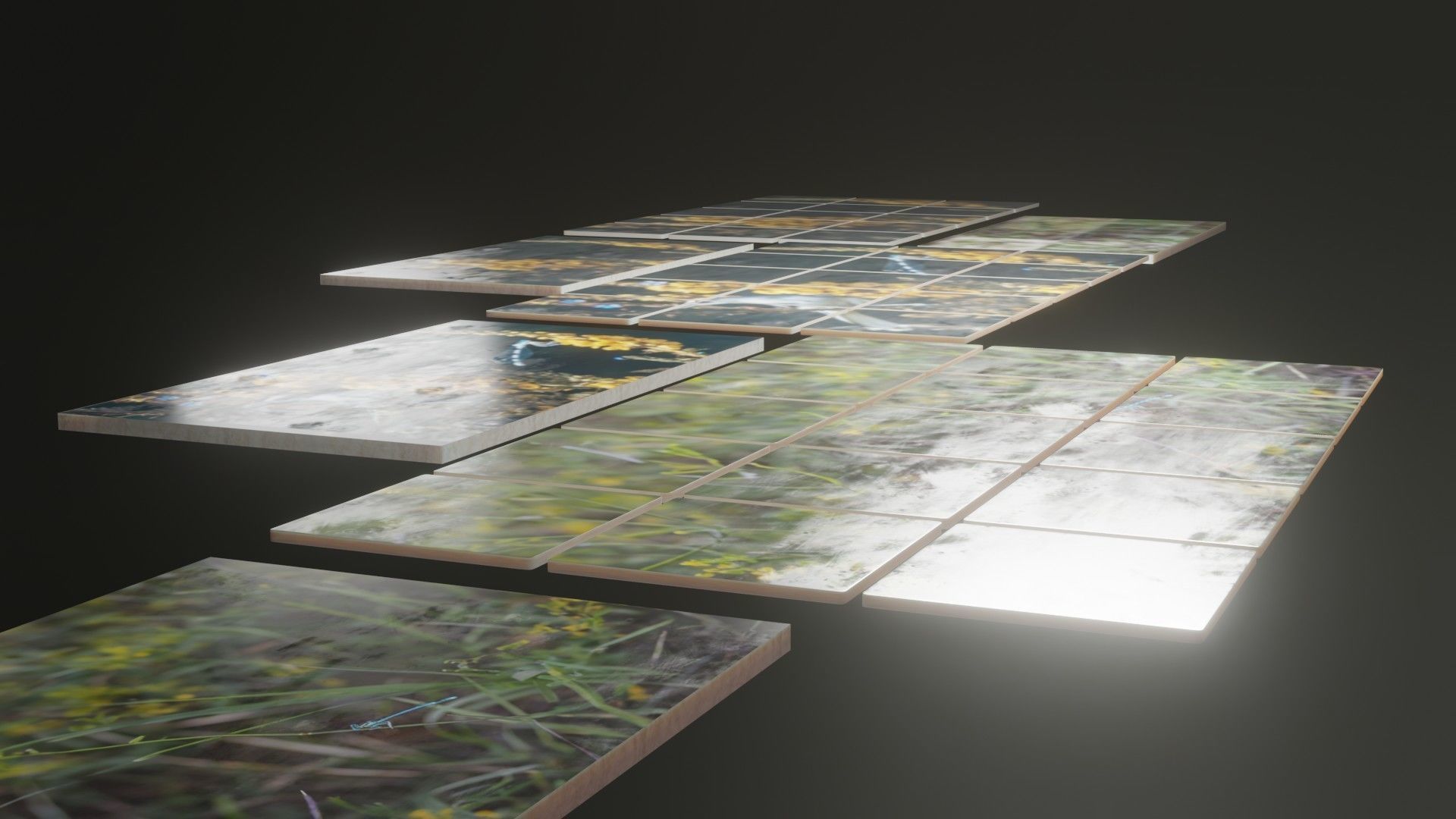 Nature Photo Tiles for modern Kitchens and Bathrooms frames Low-poly 3D model_7