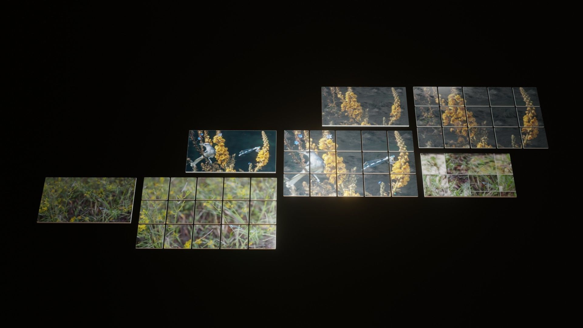 Nature Photo Tiles for modern Kitchens and Bathrooms frames Low-poly 3D model_1