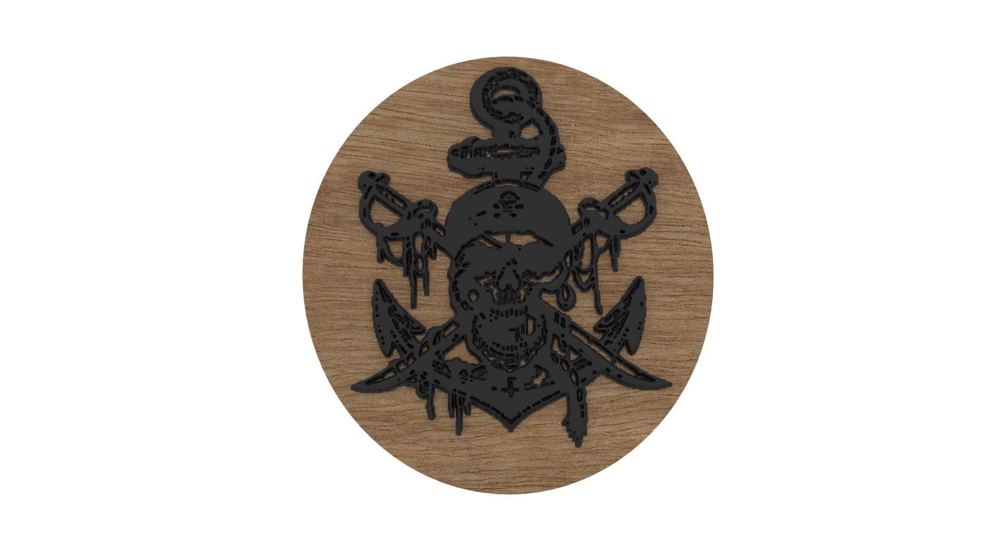 Pirate Medallion 3D print model_1