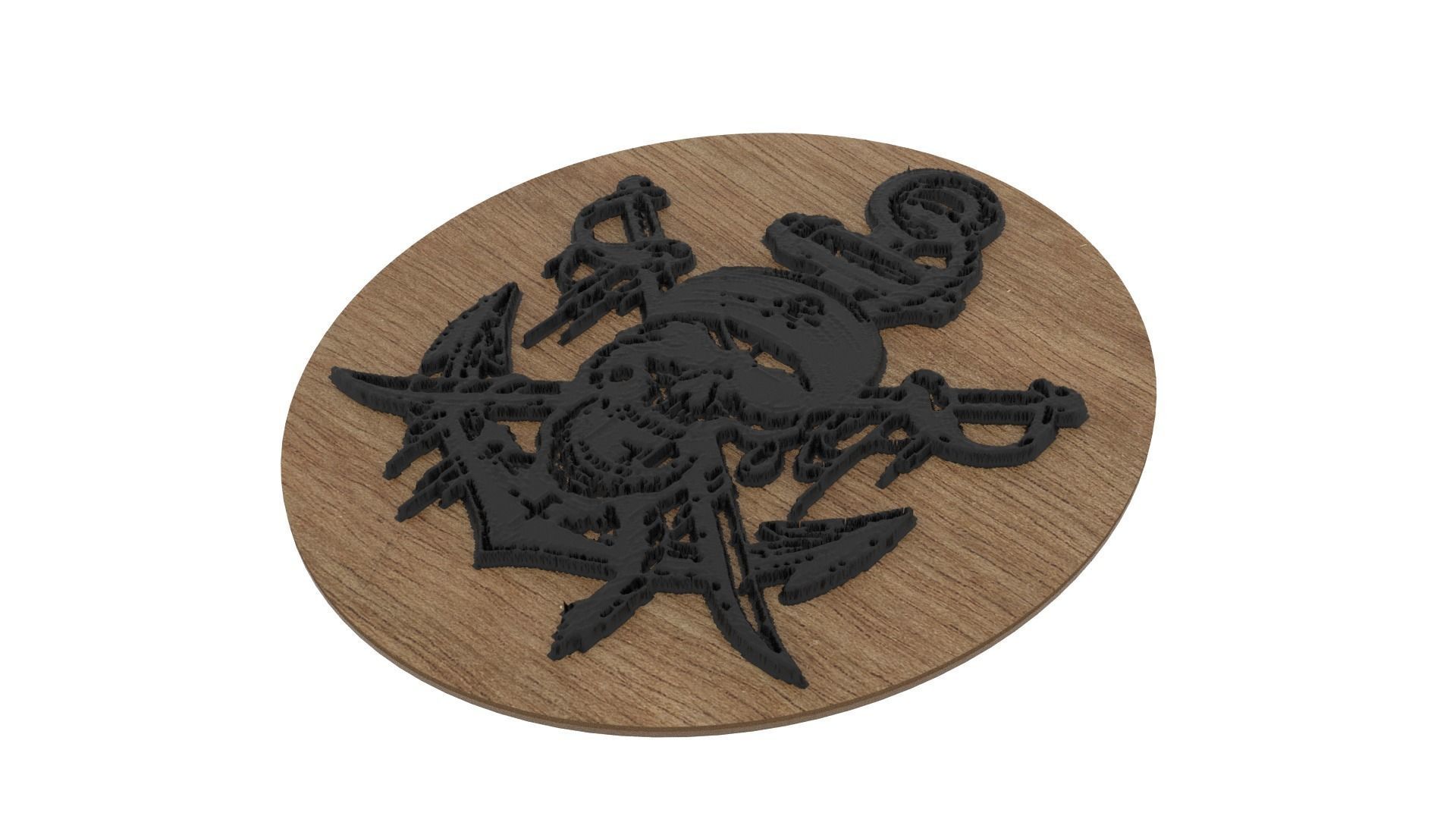 Pirate Medallion 3D print model_2