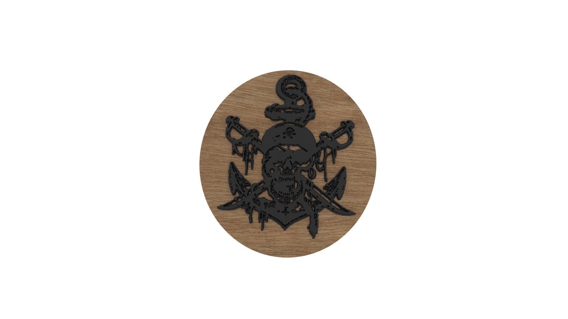 Pirate Medallion 3D print model_5