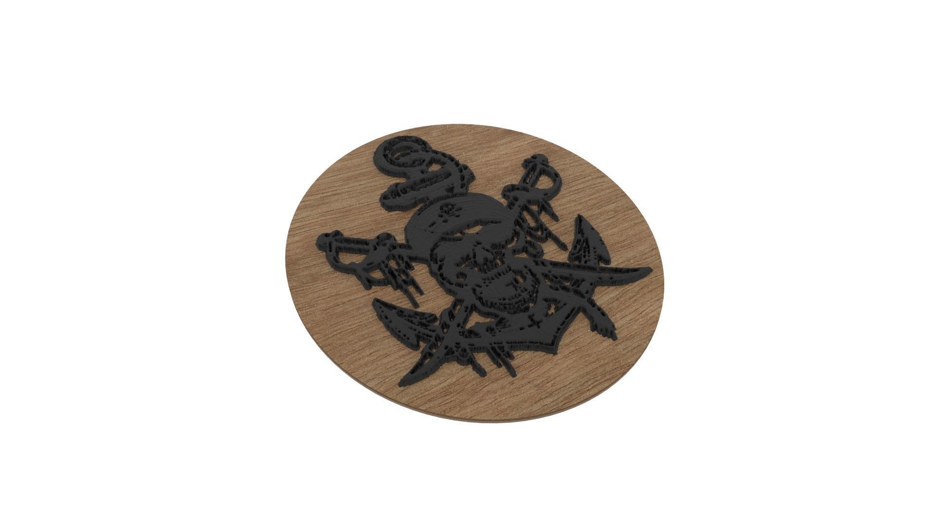 Pirate Medallion 3D print model_4