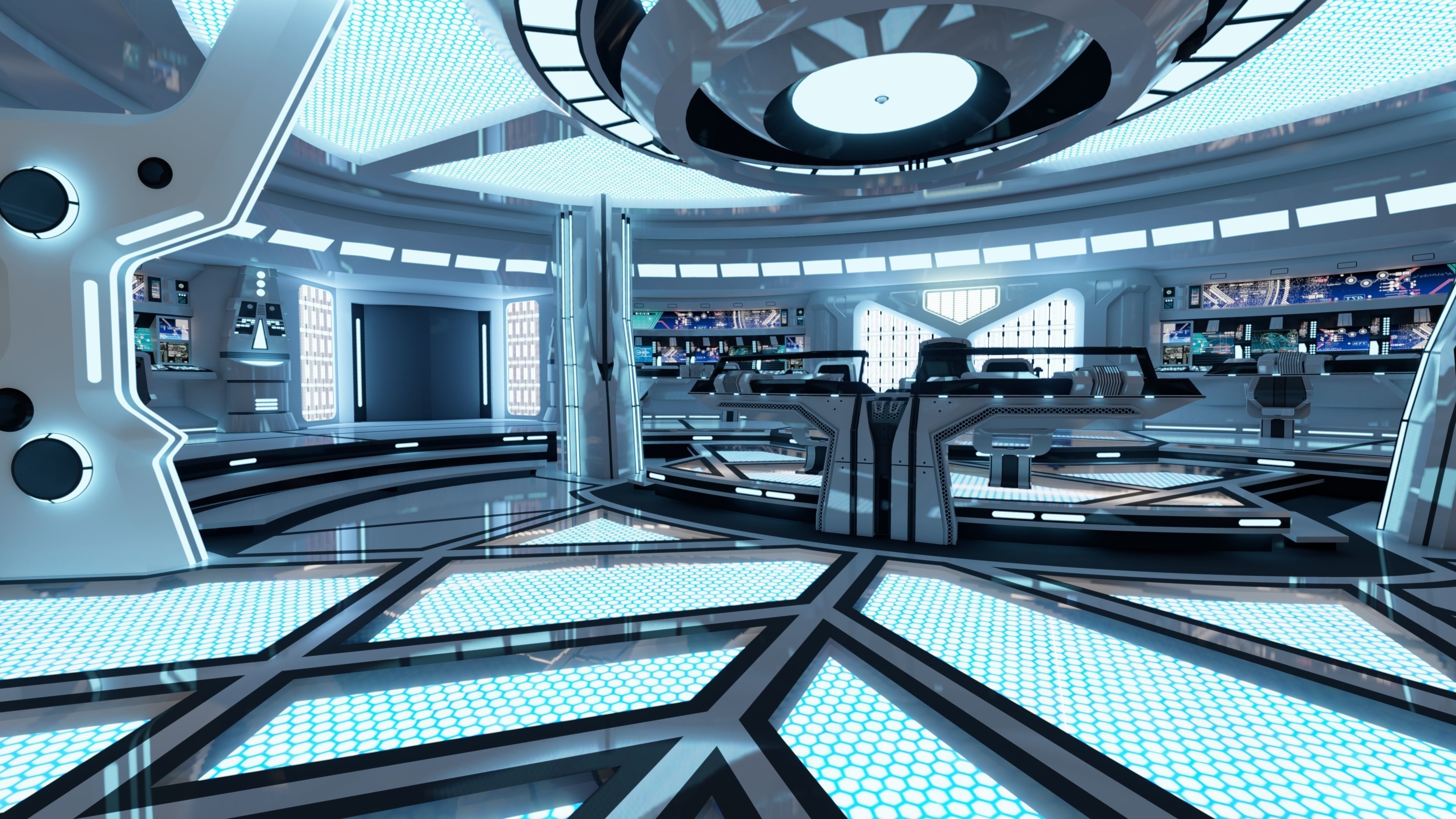 Sci-fi Interior Low-poly 3D model_7