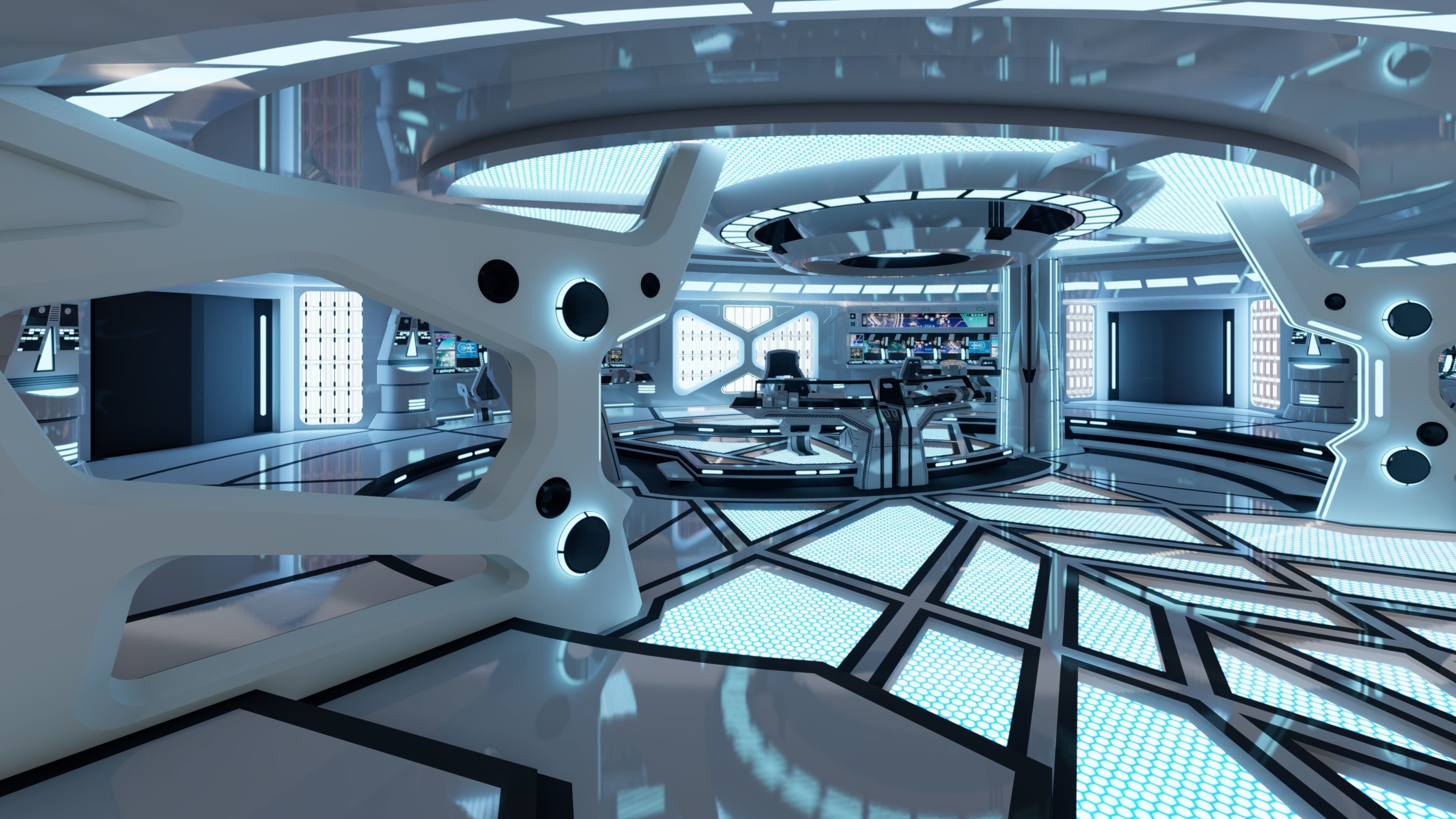 Sci-fi Interior Low-poly 3D model_8