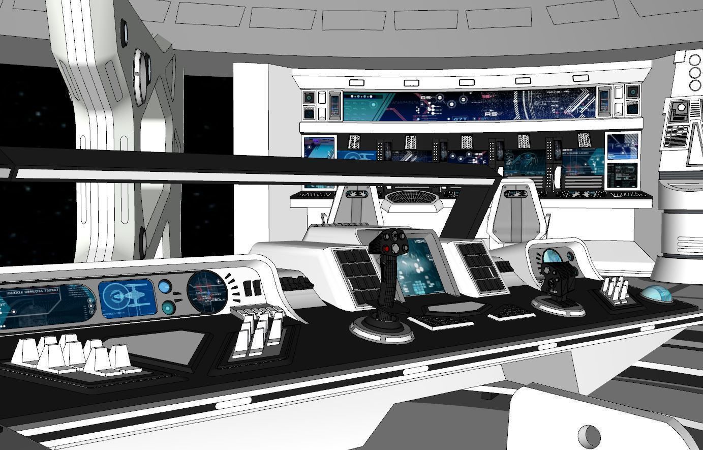 Sci-fi Interior Low-poly 3D model_14