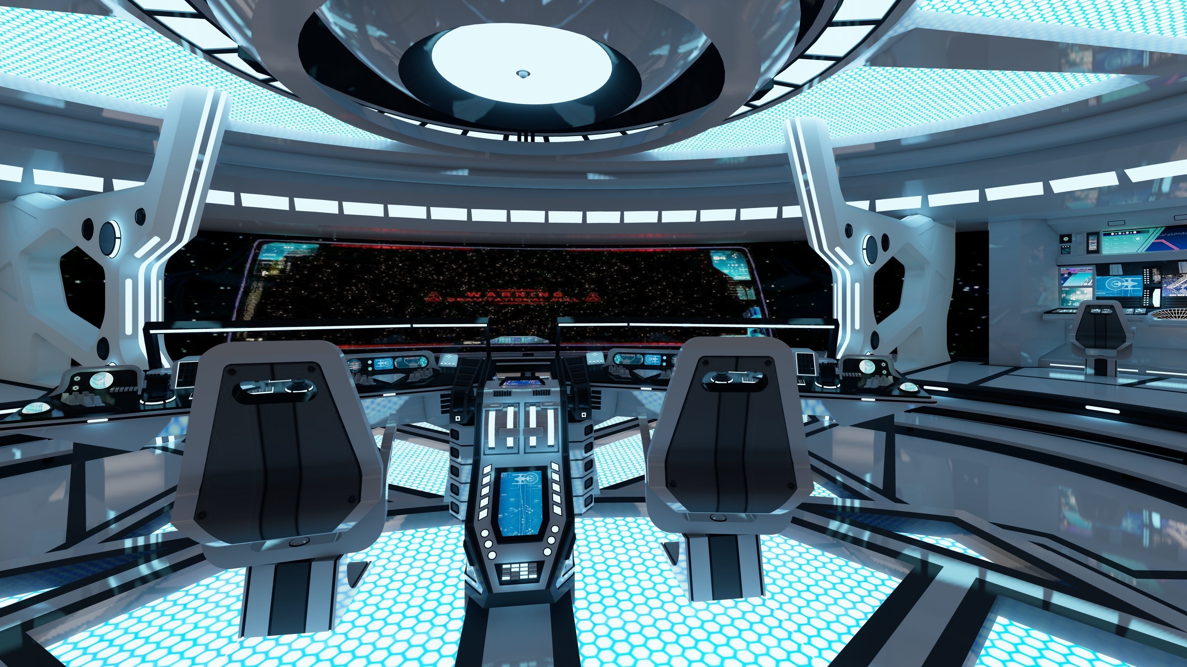Sci-fi Interior Low-poly 3D model_1