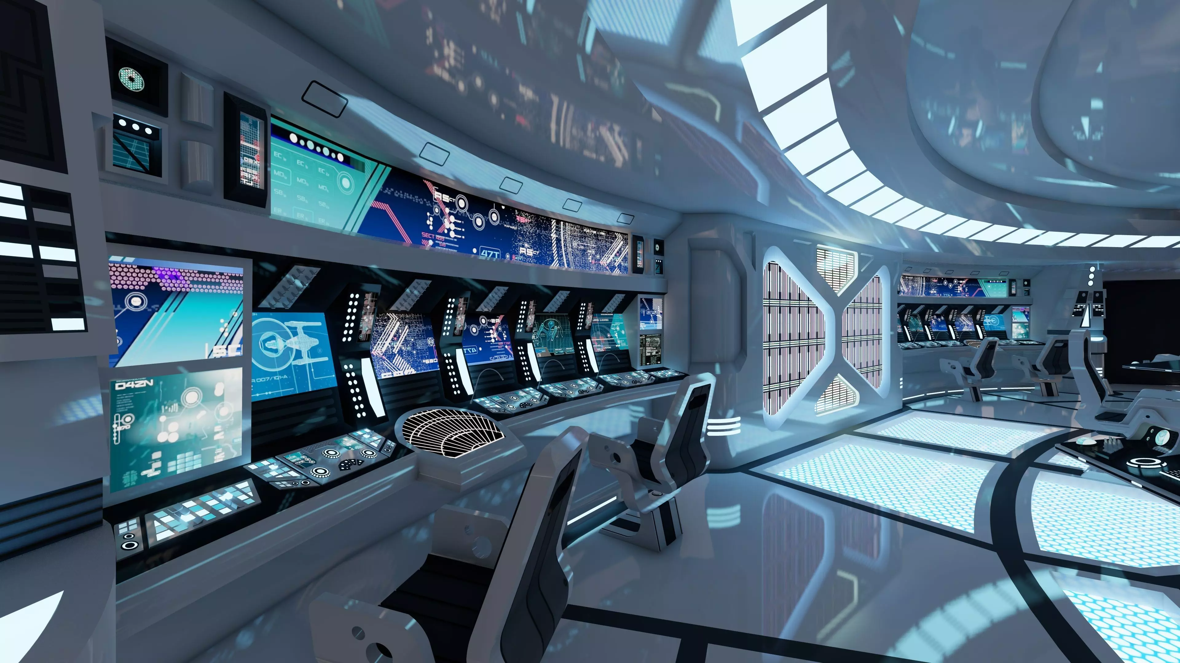 Sci-fi Interior Low-poly 3D model_0