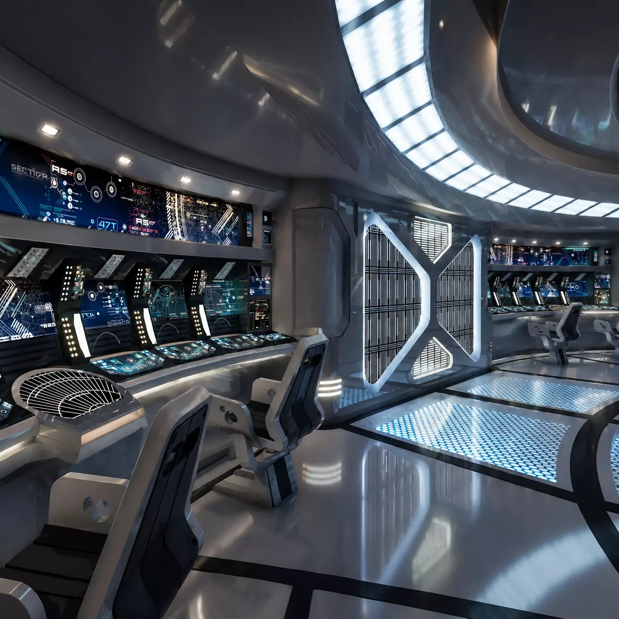 Sci-fi Interior Low-poly 3D model