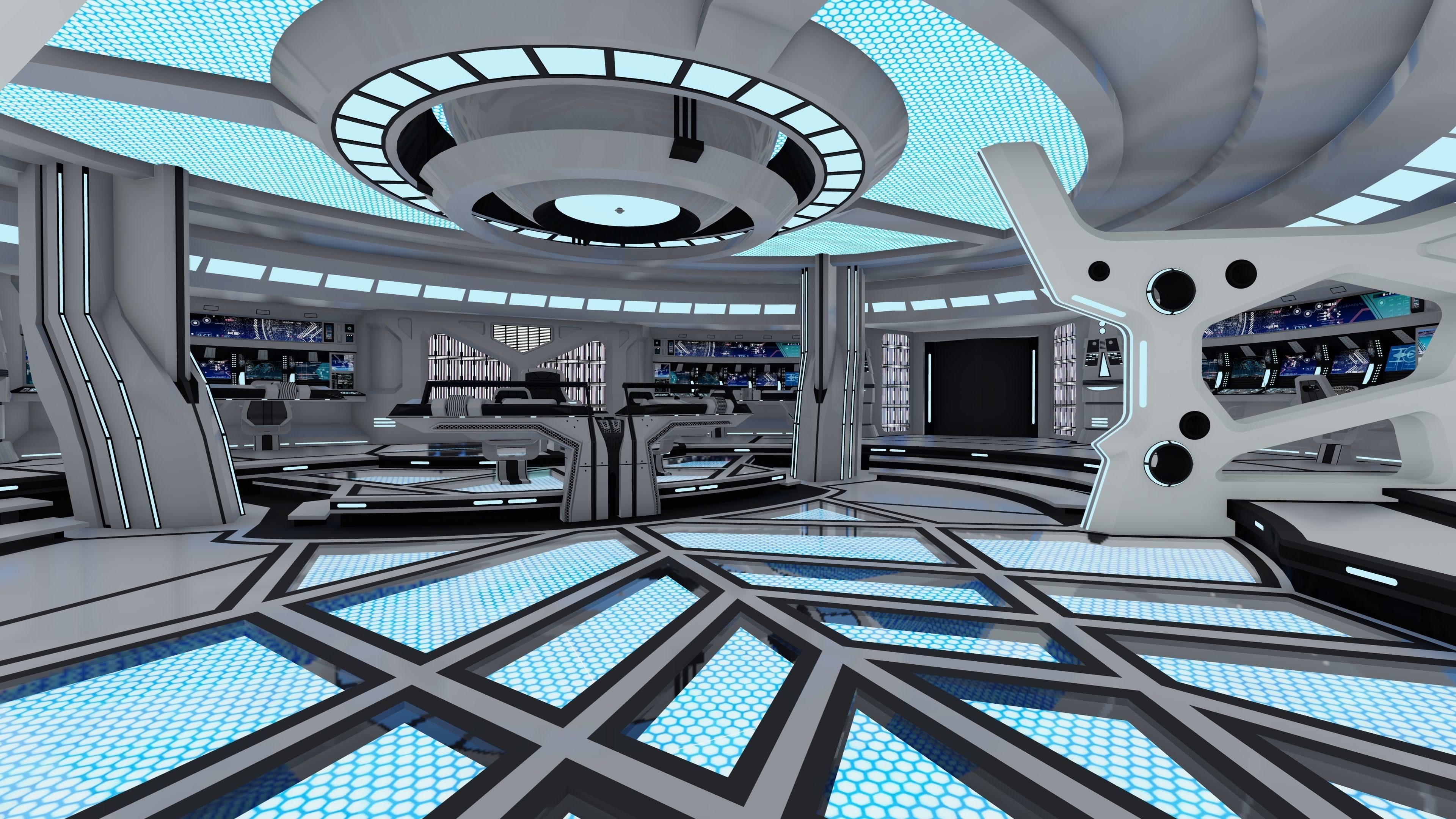 Sci-fi Interior Low-poly 3D model_10