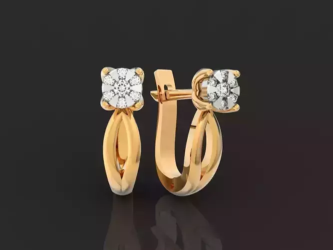 Classic earrings with round brilliant stones 854