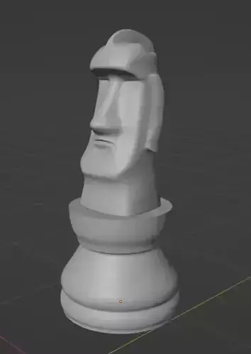Moai Knight Chess Piece