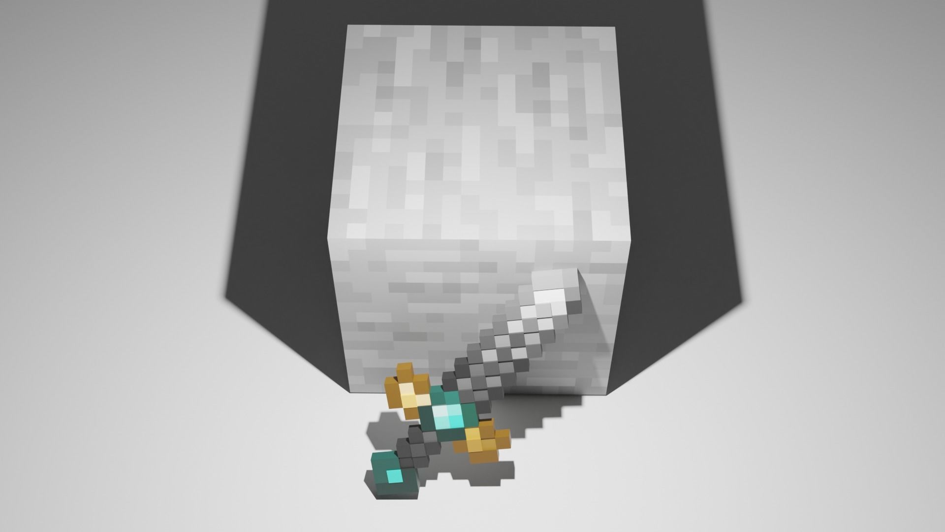 Sword Minecraft Netherite Low-poly 3D model_2