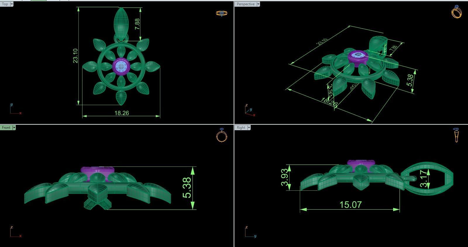 Rudder Pendant  3D print model_8