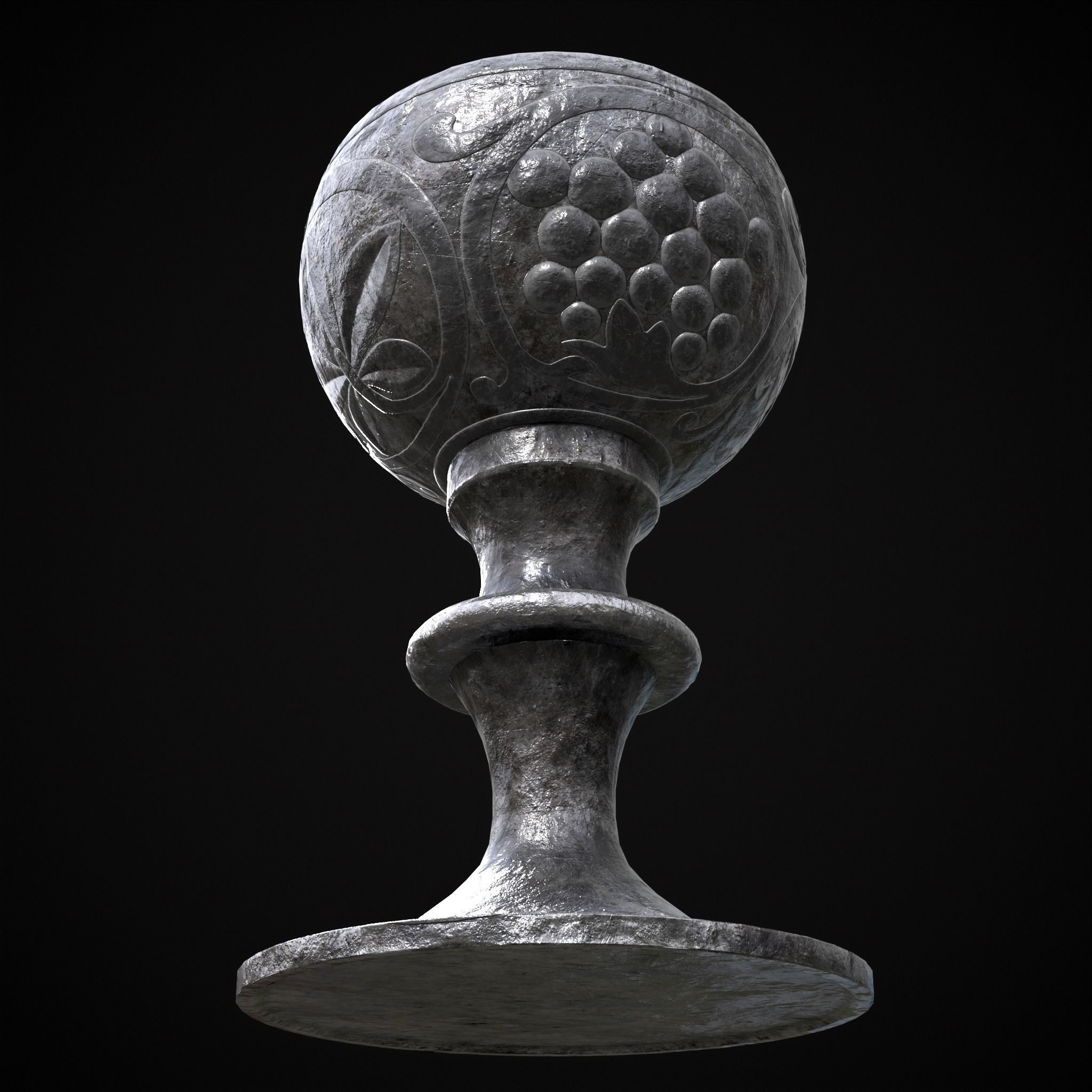Iron Chalice Low-poly 3D model_13