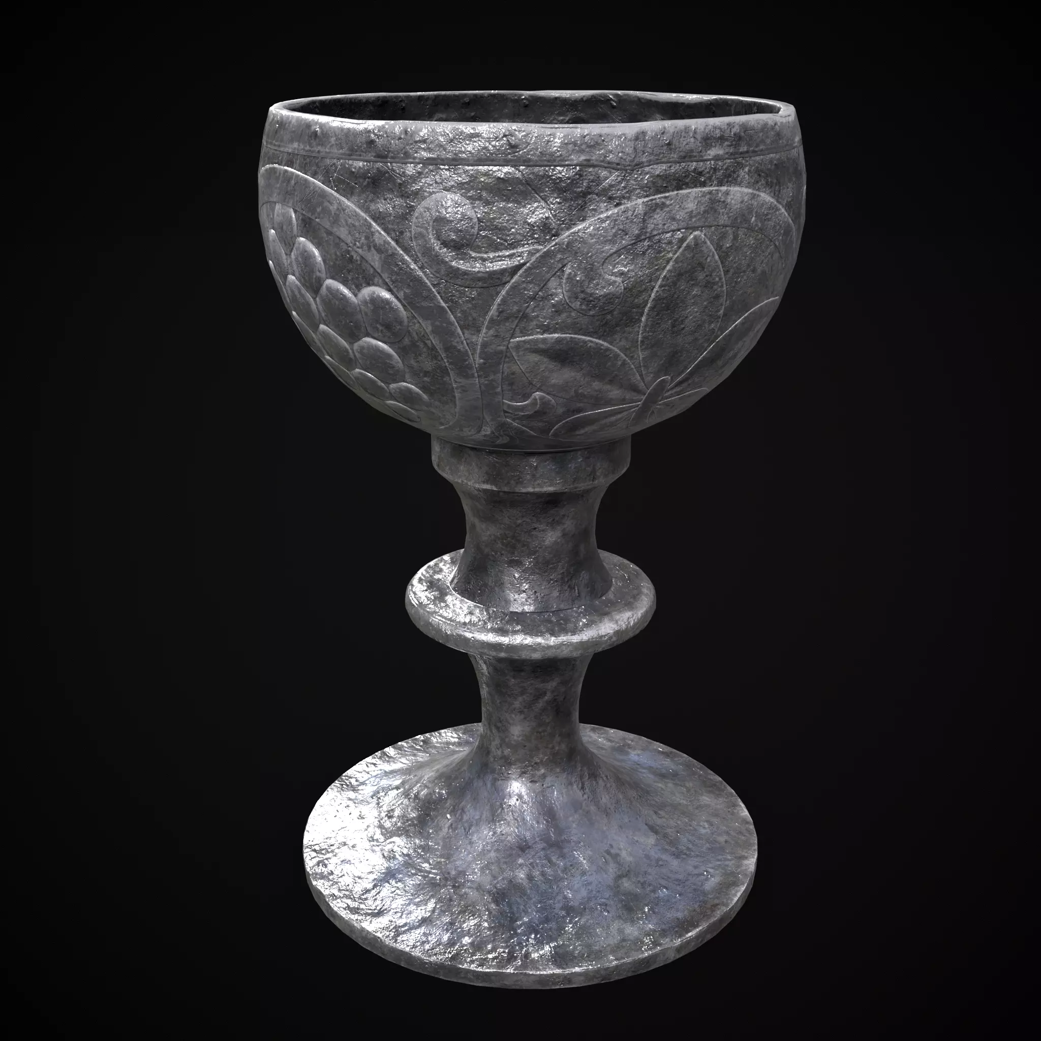 Iron Chalice Low-poly 3D model_0