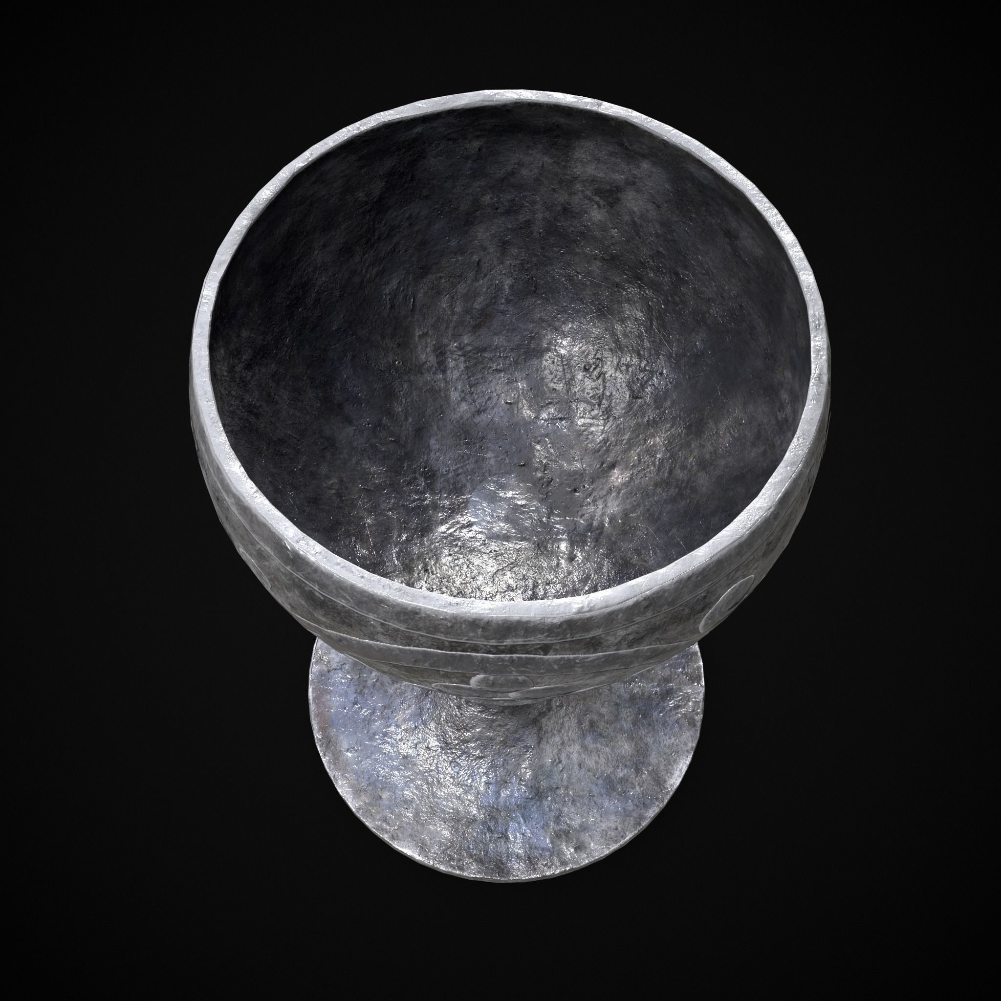 Iron Chalice Low-poly 3D model_9