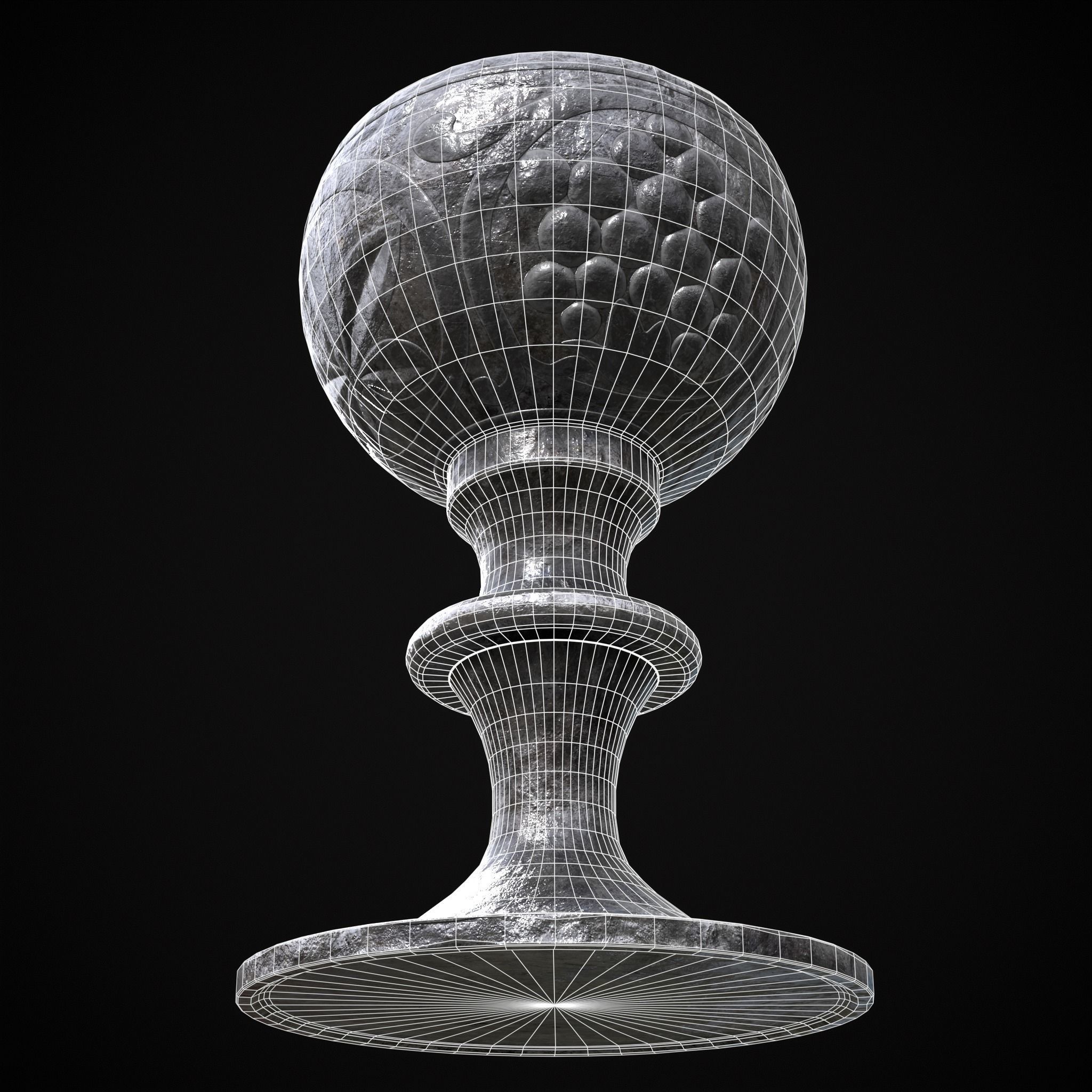 Iron Chalice Low-poly 3D model_14