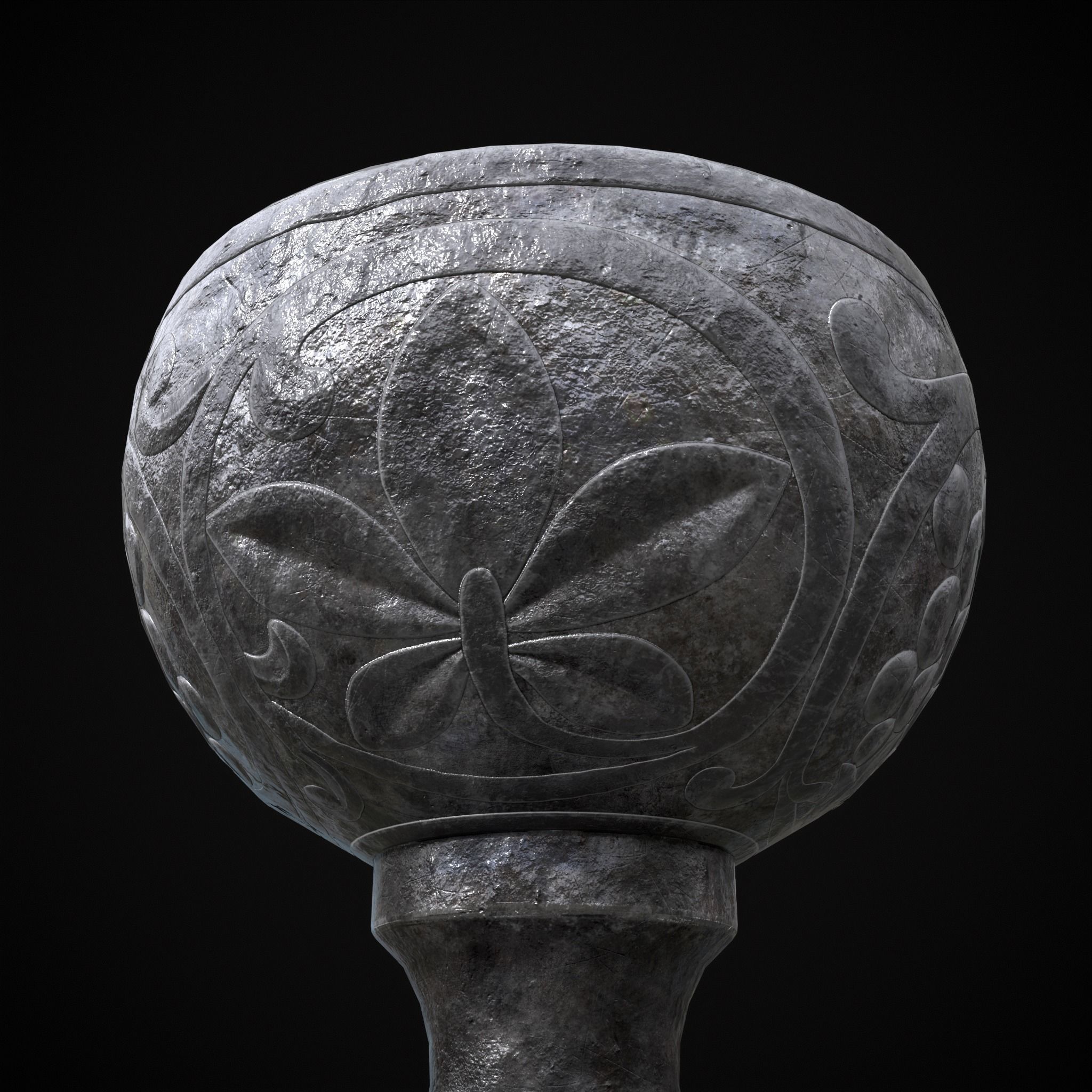 Iron Chalice Low-poly 3D model_15