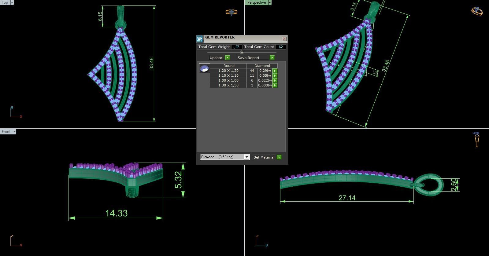 Pendant 608 3D print model_6