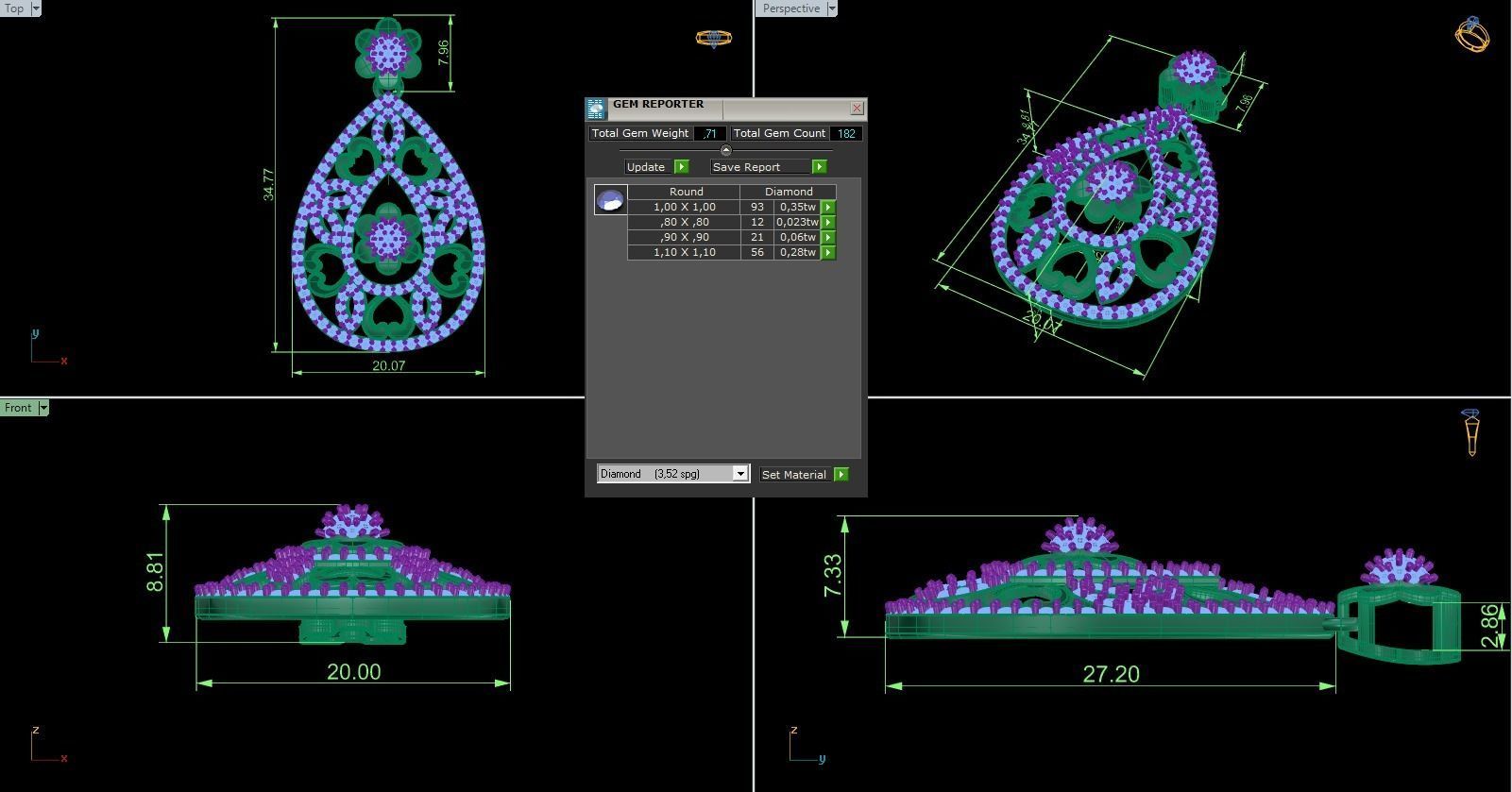 Pendant 606 3D print model_10