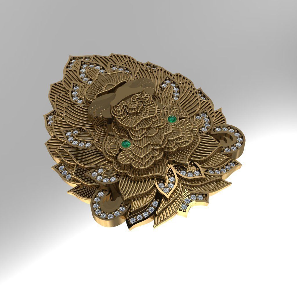 leon necklace 3D print model_2