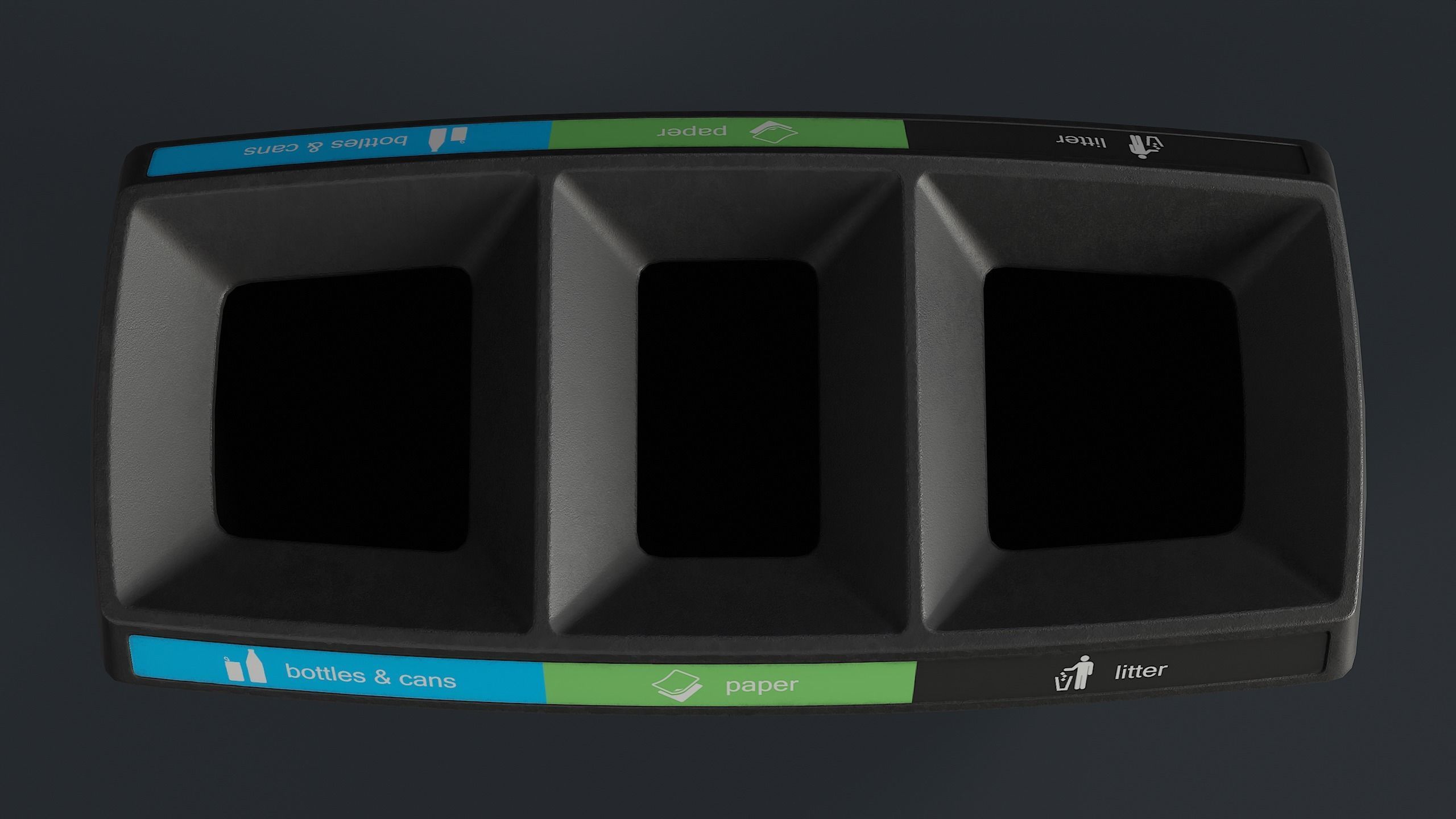 Street Trash Can 21 PBR Game Ready Low-poly 3D model_7