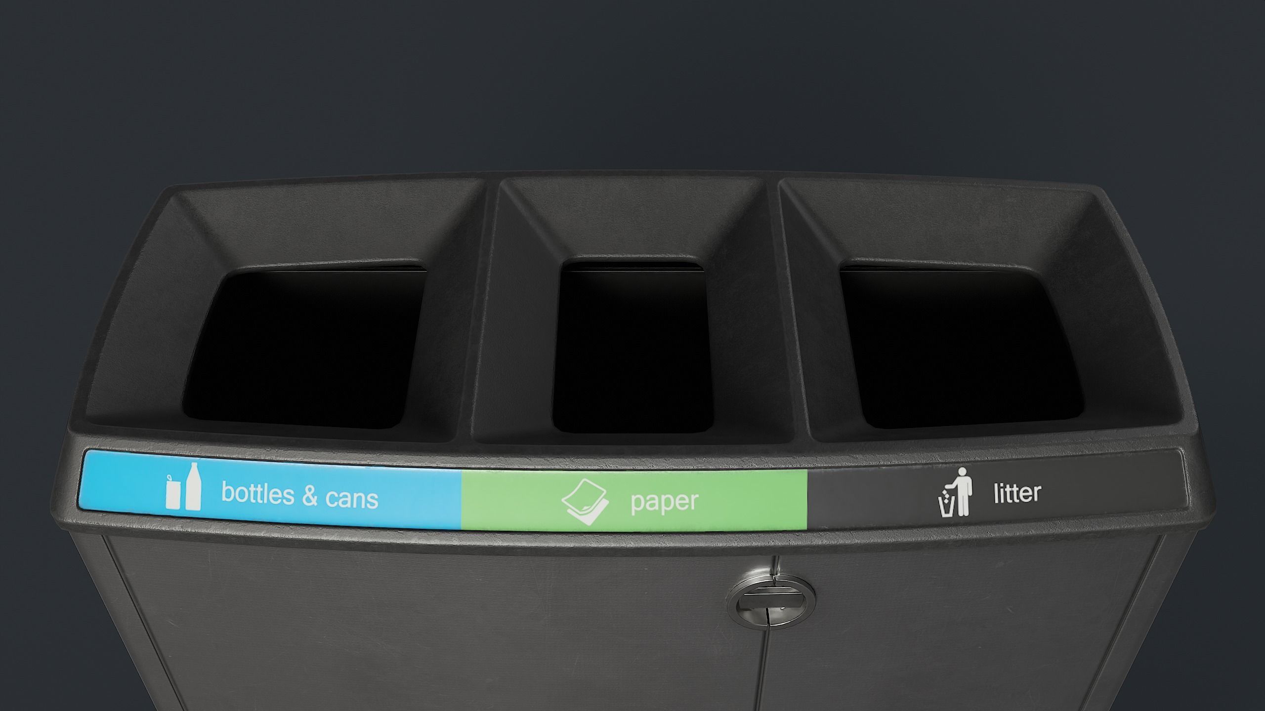Street Trash Can 21 PBR Game Ready Low-poly 3D model_6