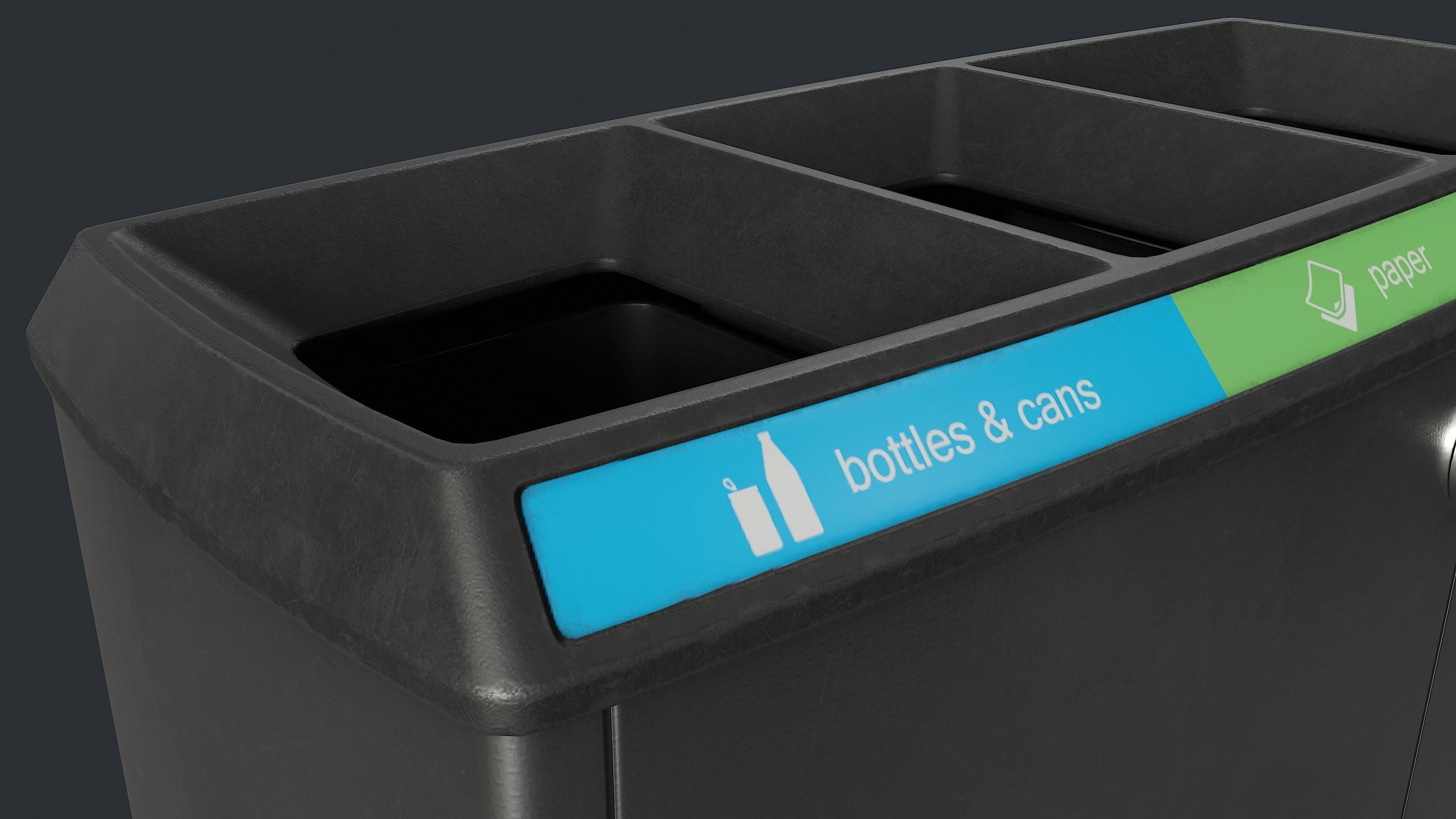 Street Trash Can 21 PBR Game Ready Low-poly 3D model_8