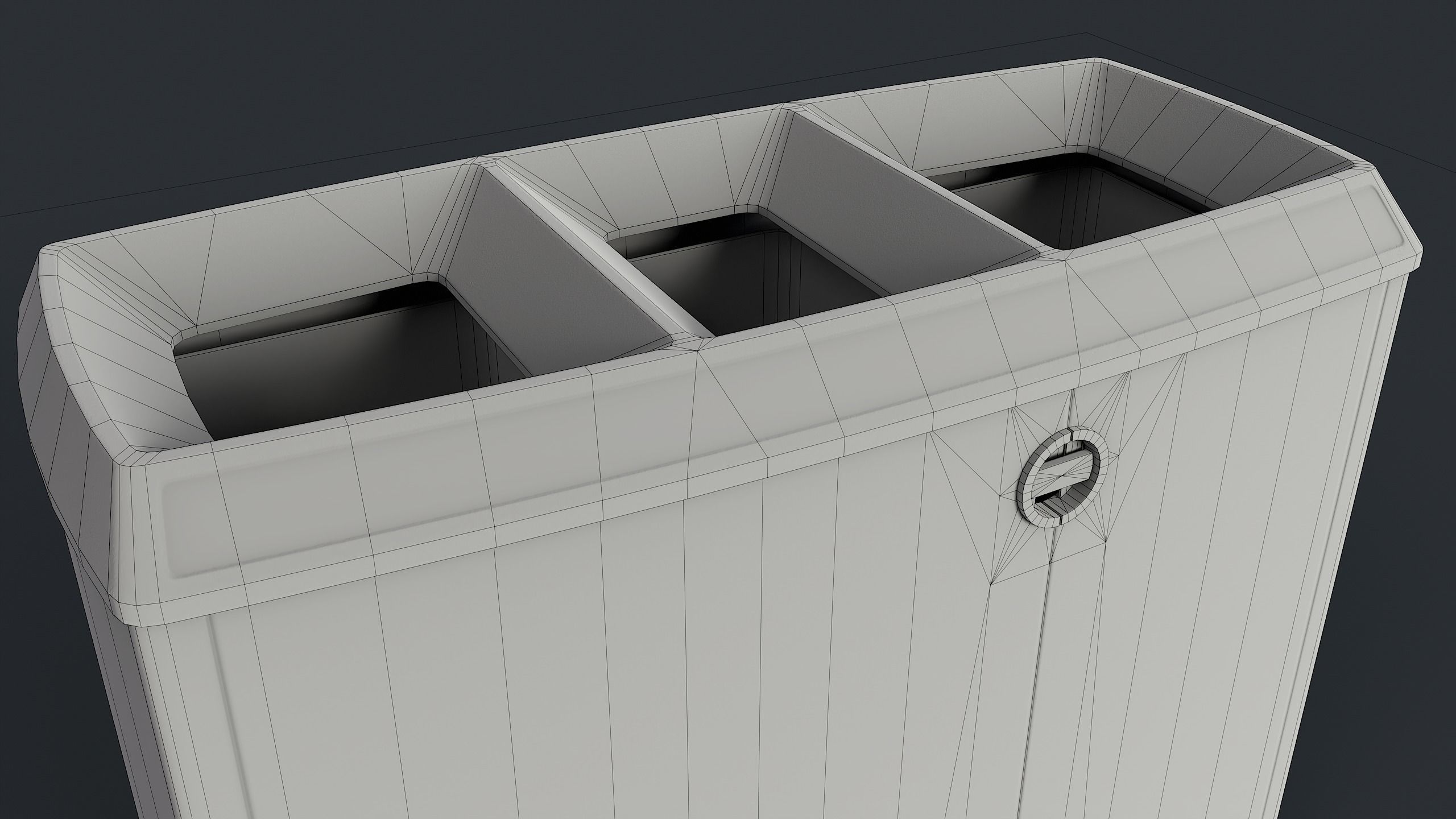 Street Trash Can 21 PBR Game Ready Low-poly 3D model_20