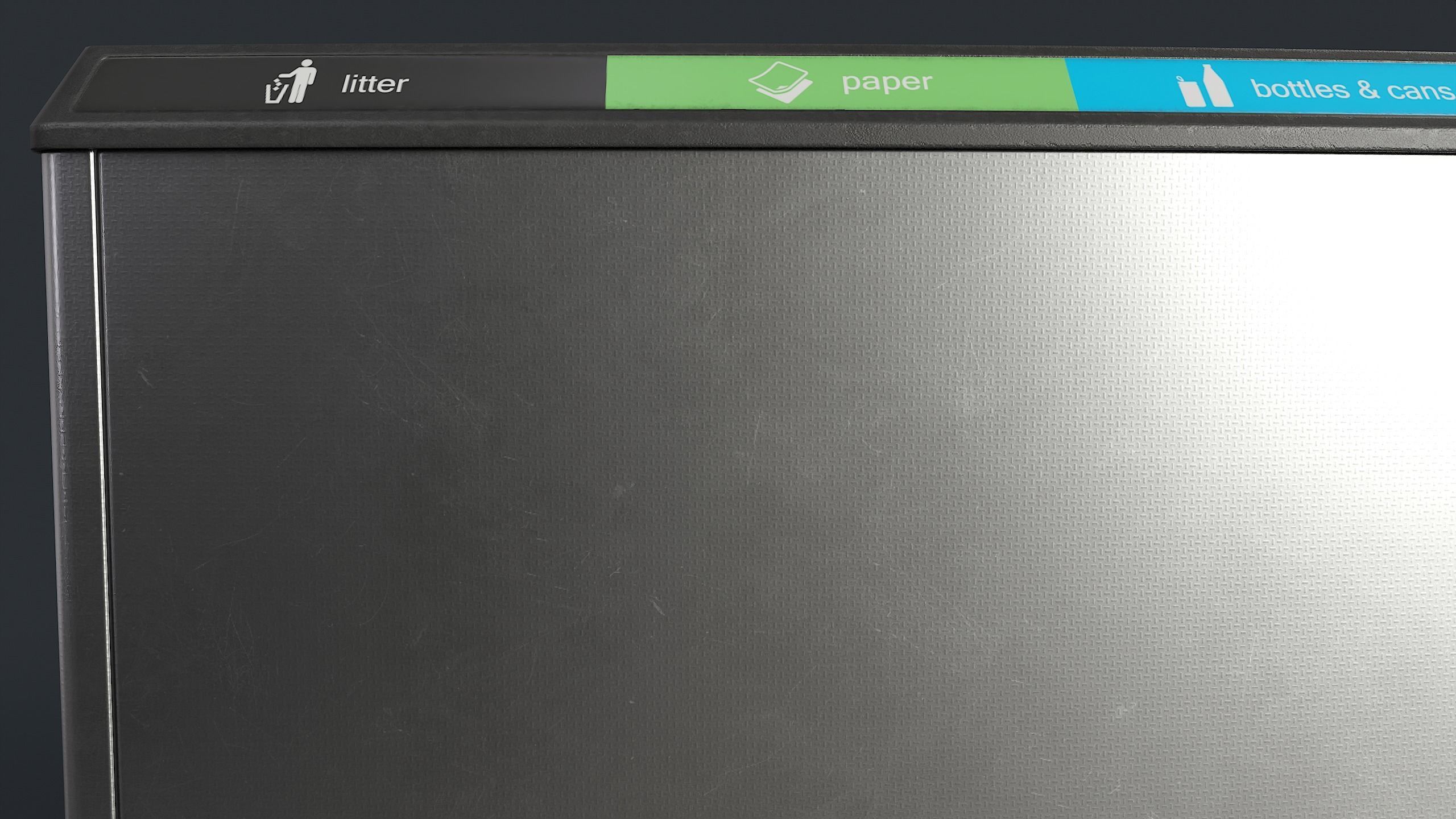 Street Trash Can 21 PBR Game Ready Low-poly 3D model_17