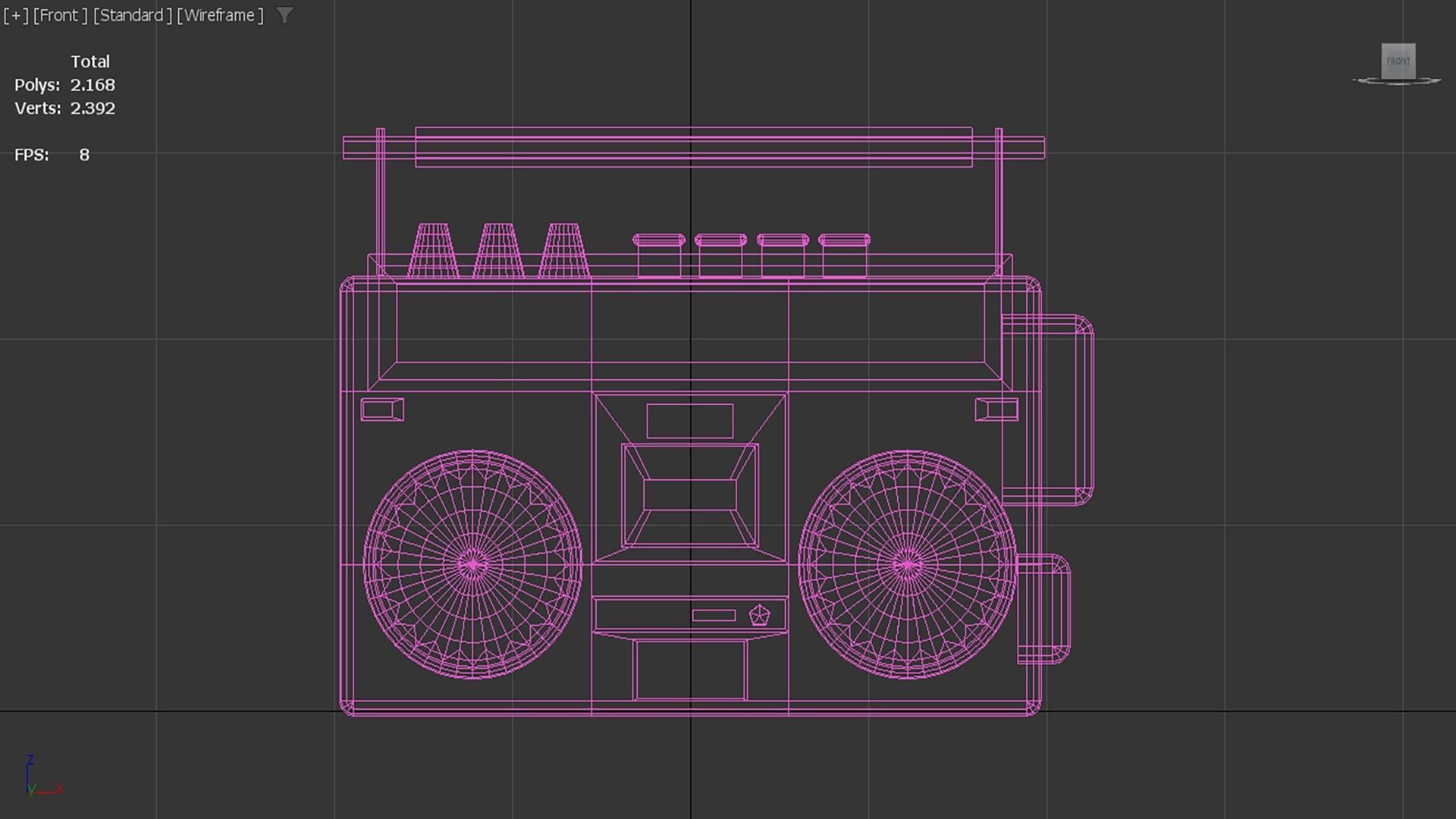 Synthwave Radio Low-poly 3D model_4