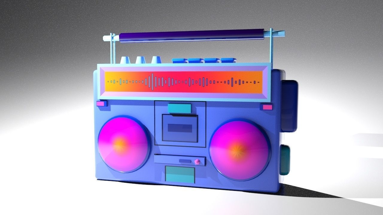 Synthwave Radio Low-poly 3D model_3