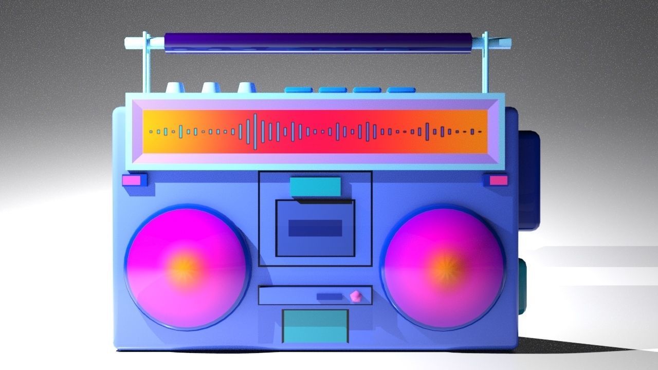 Synthwave Radio Low-poly 3D model_2
