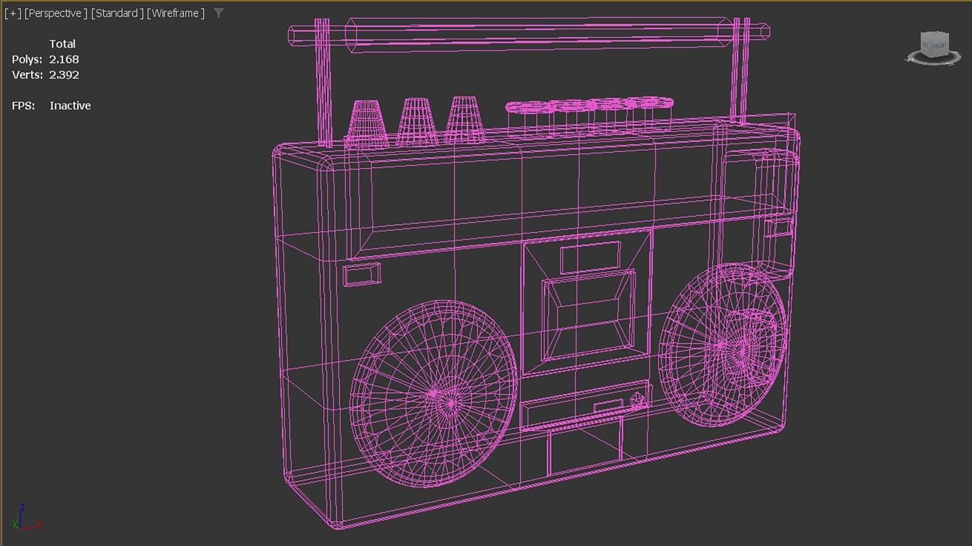 Synthwave Radio Low-poly 3D model_5